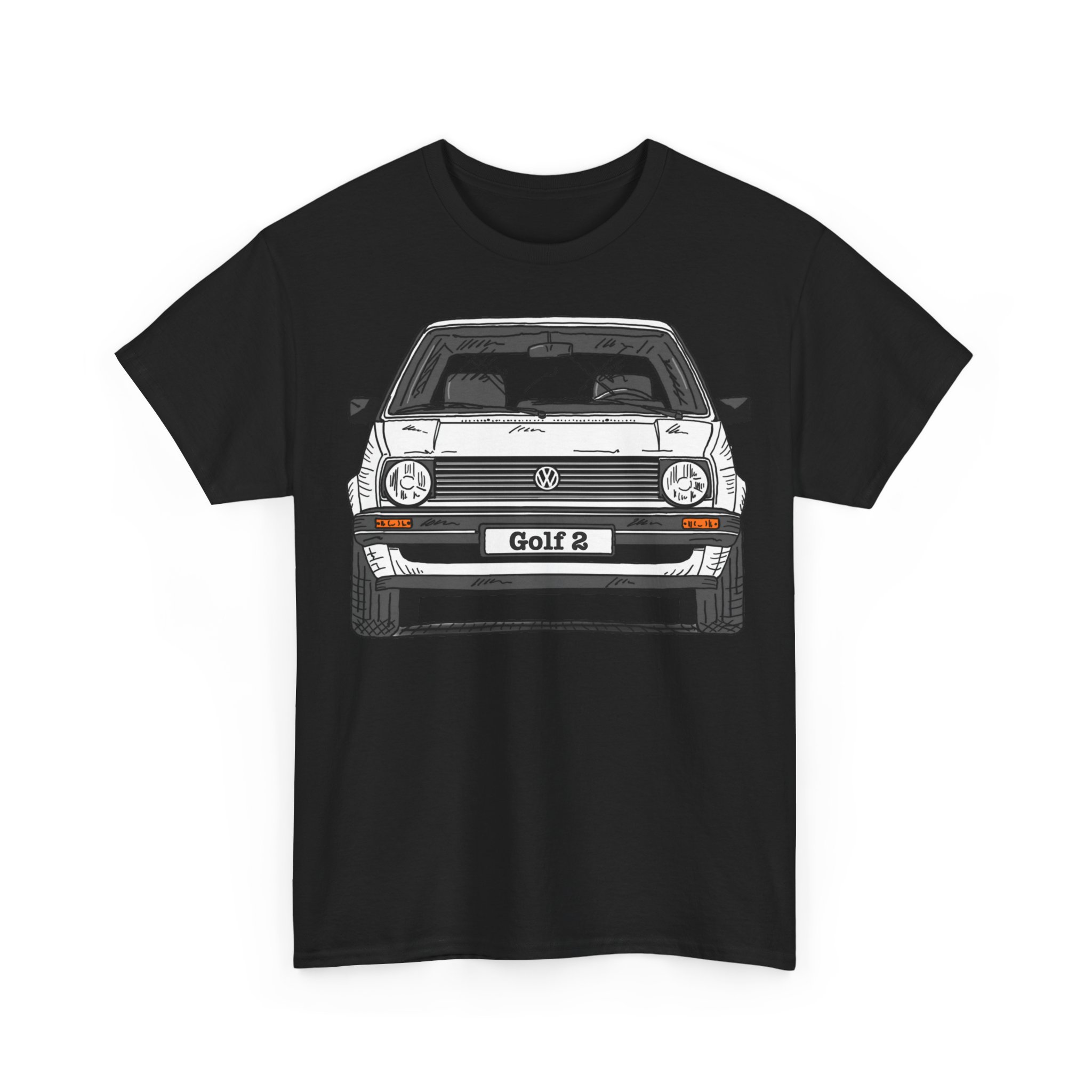 T-Shirt, Golf 2, Strichzeichnung, Weiß, personalisierbar – Bild 7