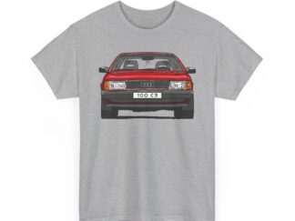 T-Shirt, Audi 100 C3, Strichzeichnung, Rot, eigenes Kennzeichen möglich