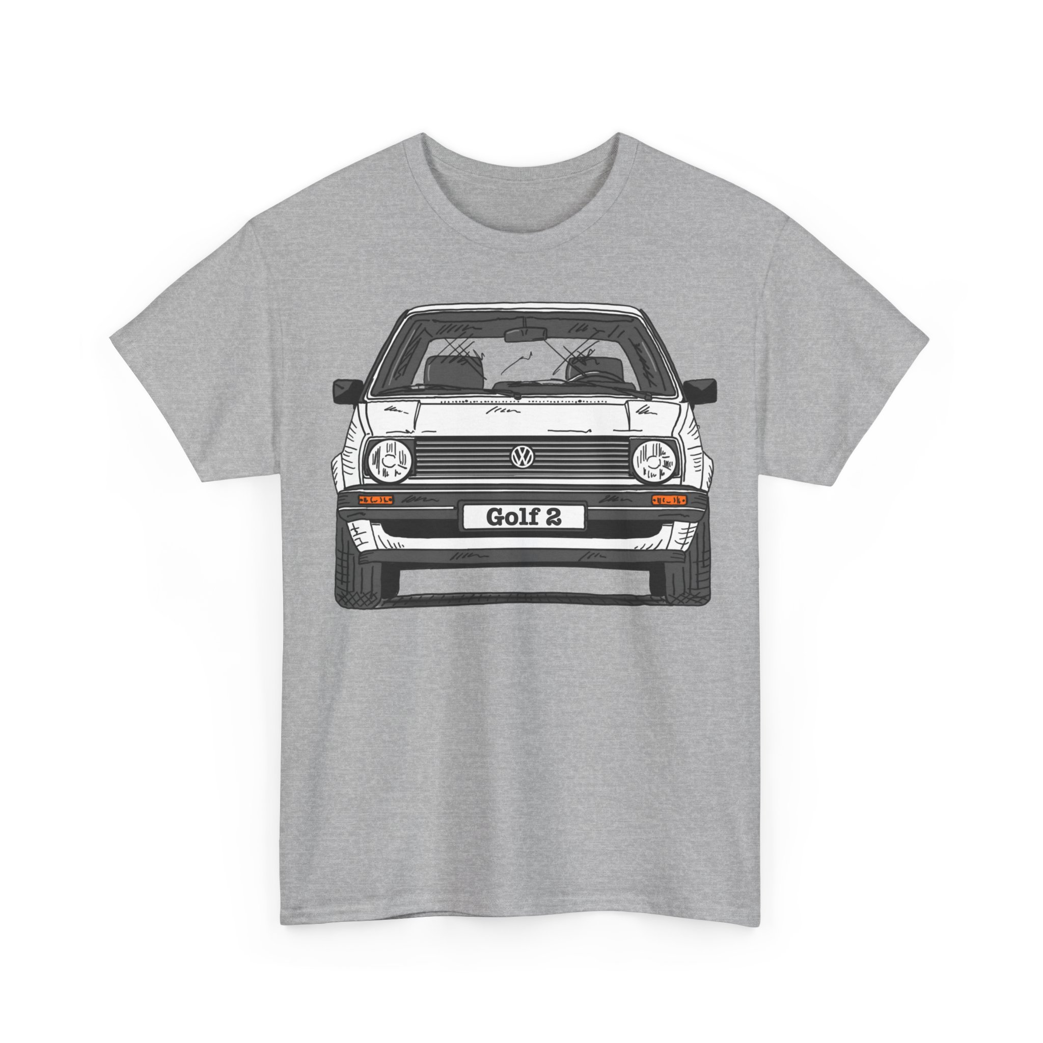 T-Shirt, Golf 2, Strichzeichnung, Weiß, personalisierbar – Bild 15