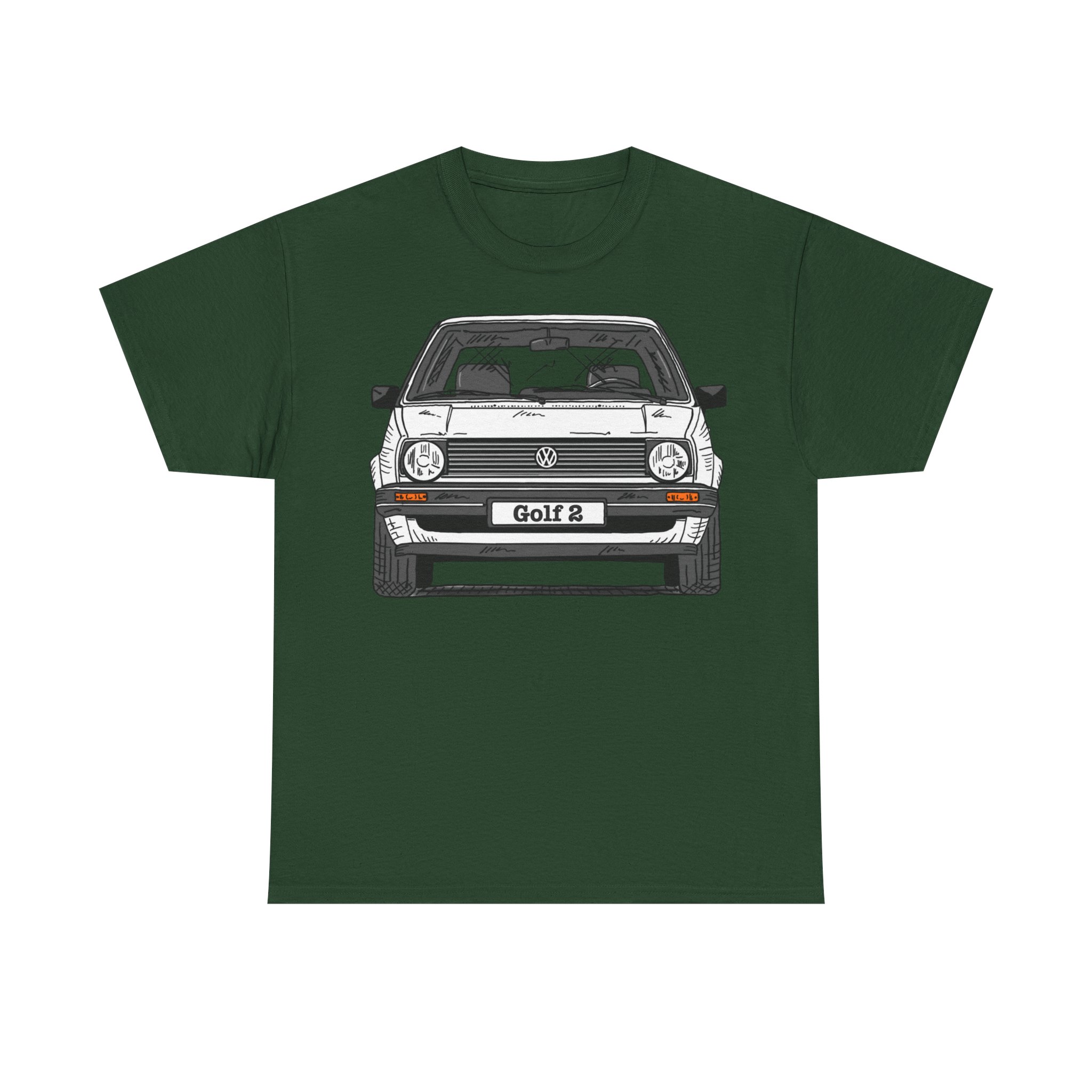 T-Shirt, Golf 2, Strichzeichnung, Weiß, personalisierbar – Bild 21
