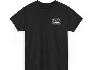 T-Shirt, Stickerei links, Mercedes SLK R171 Frontansicht, Text KULTKLASSIKER, Weiße Schrift