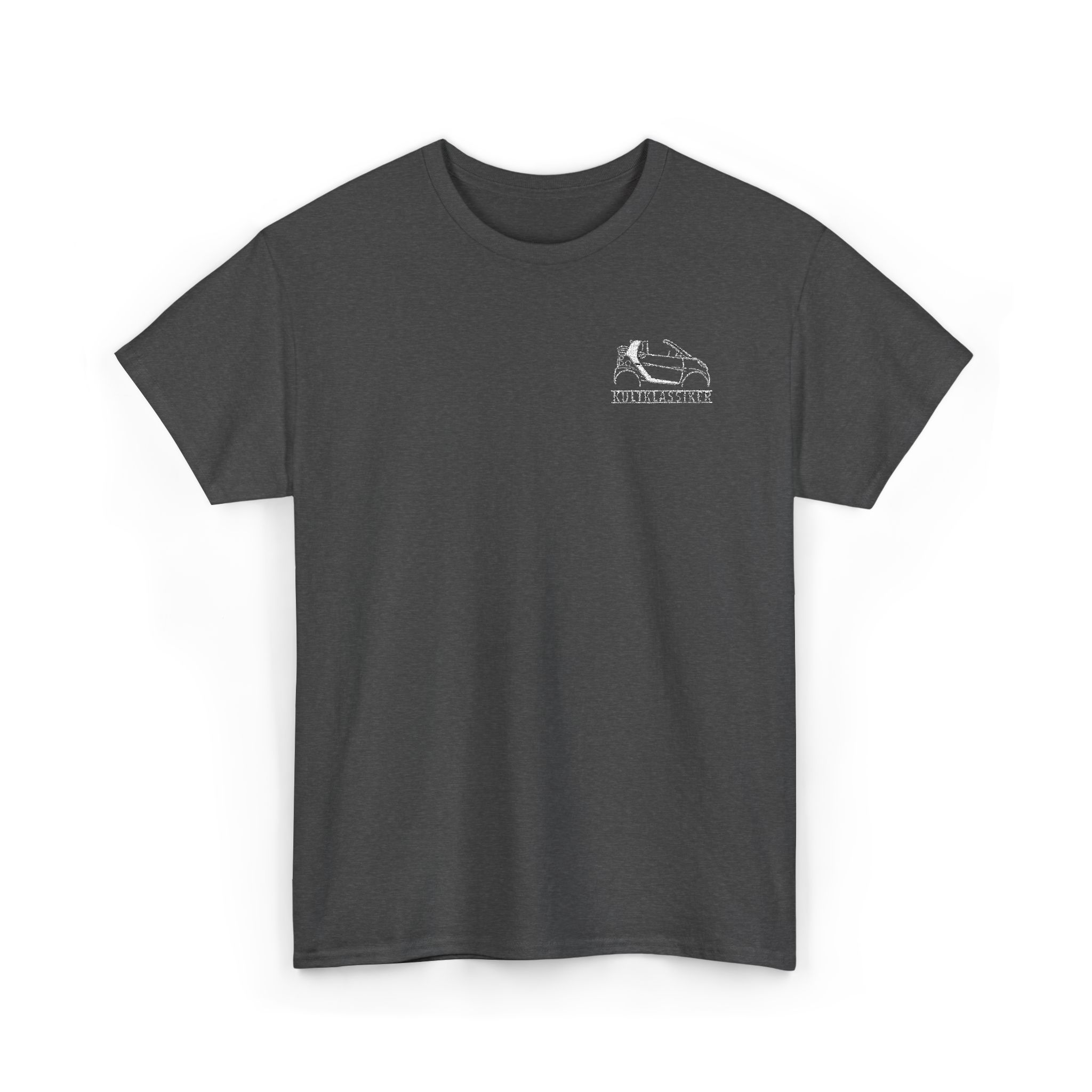 T-Shirt, Stickerei links, Smart Fourtwo Cabrio, A451, Text KULTKLASSIKER, Weiße Schrift – Bild 7