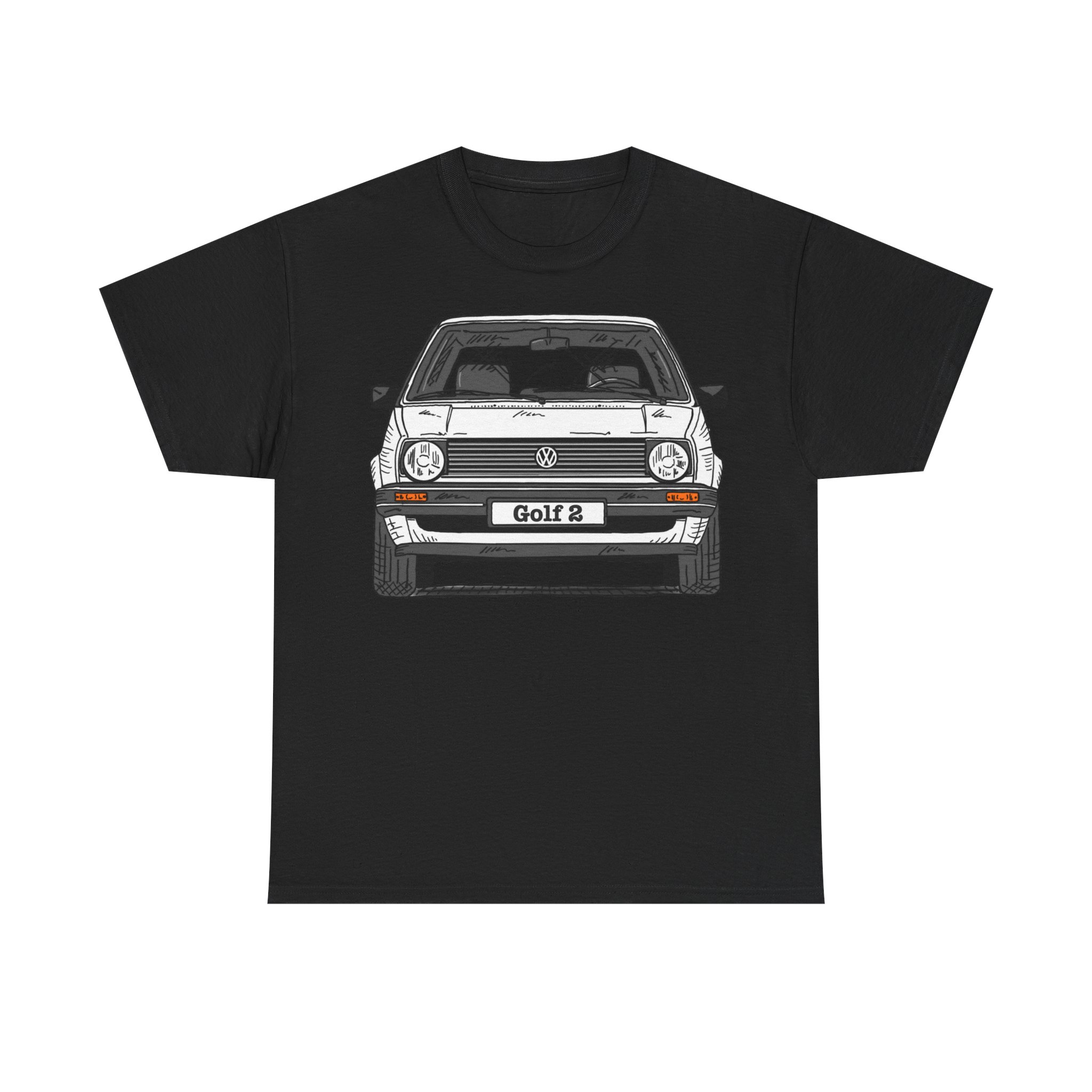 T-Shirt, Golf 2, Strichzeichnung, Weiß, personalisierbar – Bild 5