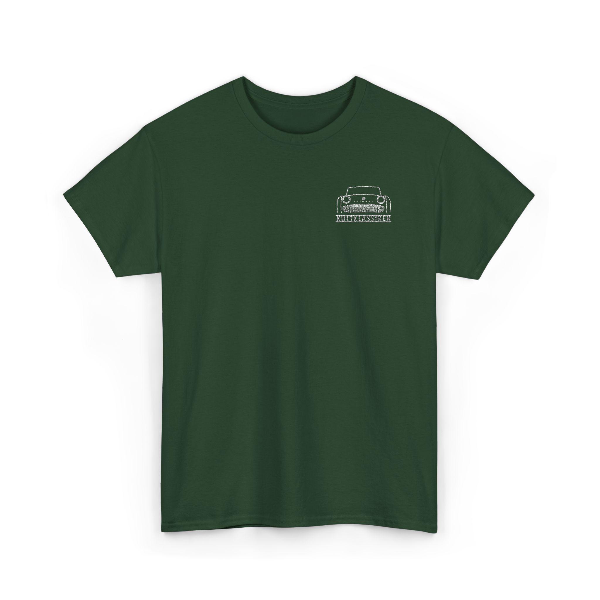 T-Shirt, Stickerei links, Triumph TR3A, TR3B, Text KULTKLASSIKER, Weiße Schrift – Bild 7