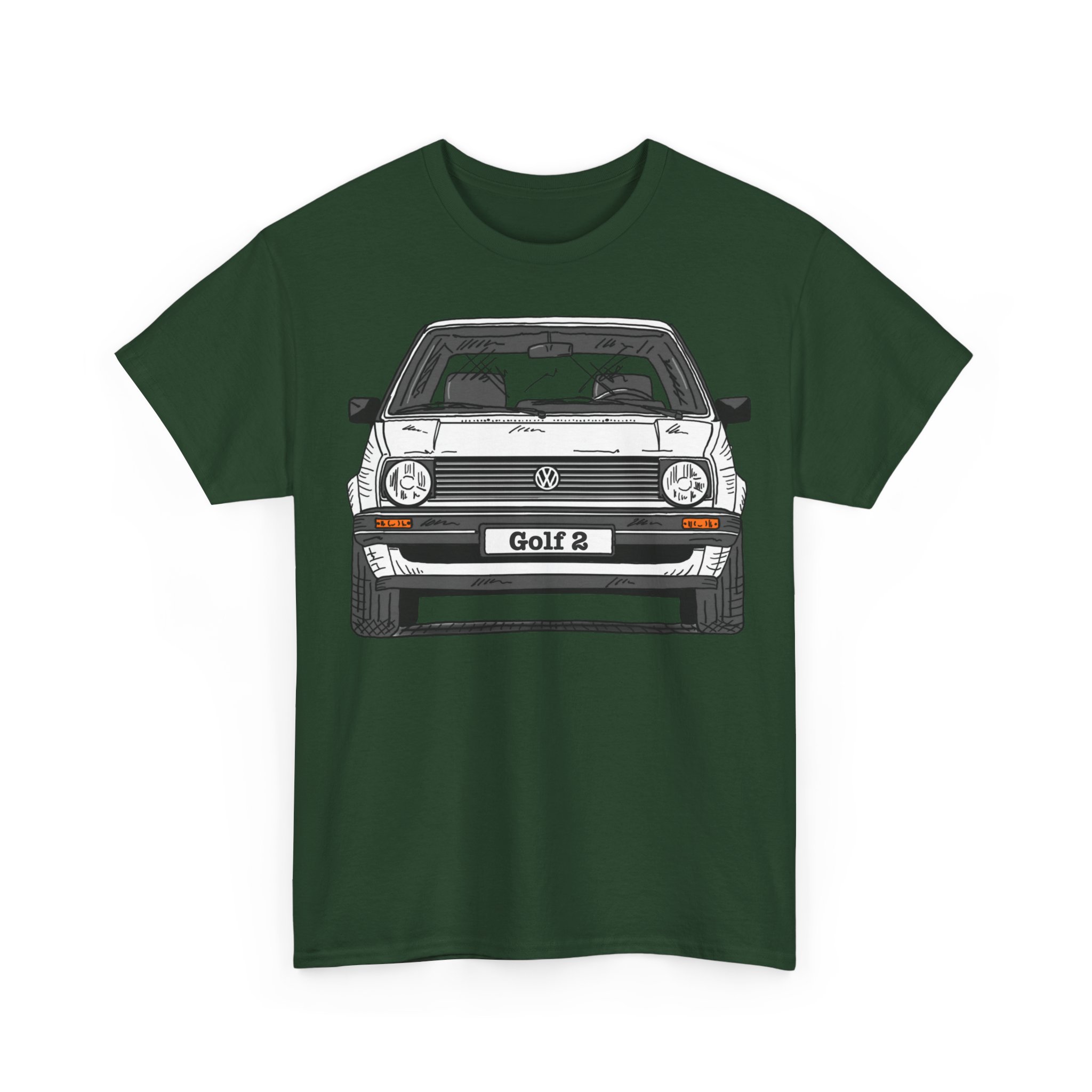 T-Shirt, Golf 2, Strichzeichnung, Weiß, personalisierbar – Bild 23