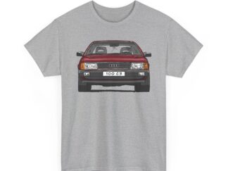 T-Shirt, Audi 100 C3, Strichzeichnung, Rot, eigenes Kennzeichen möglich