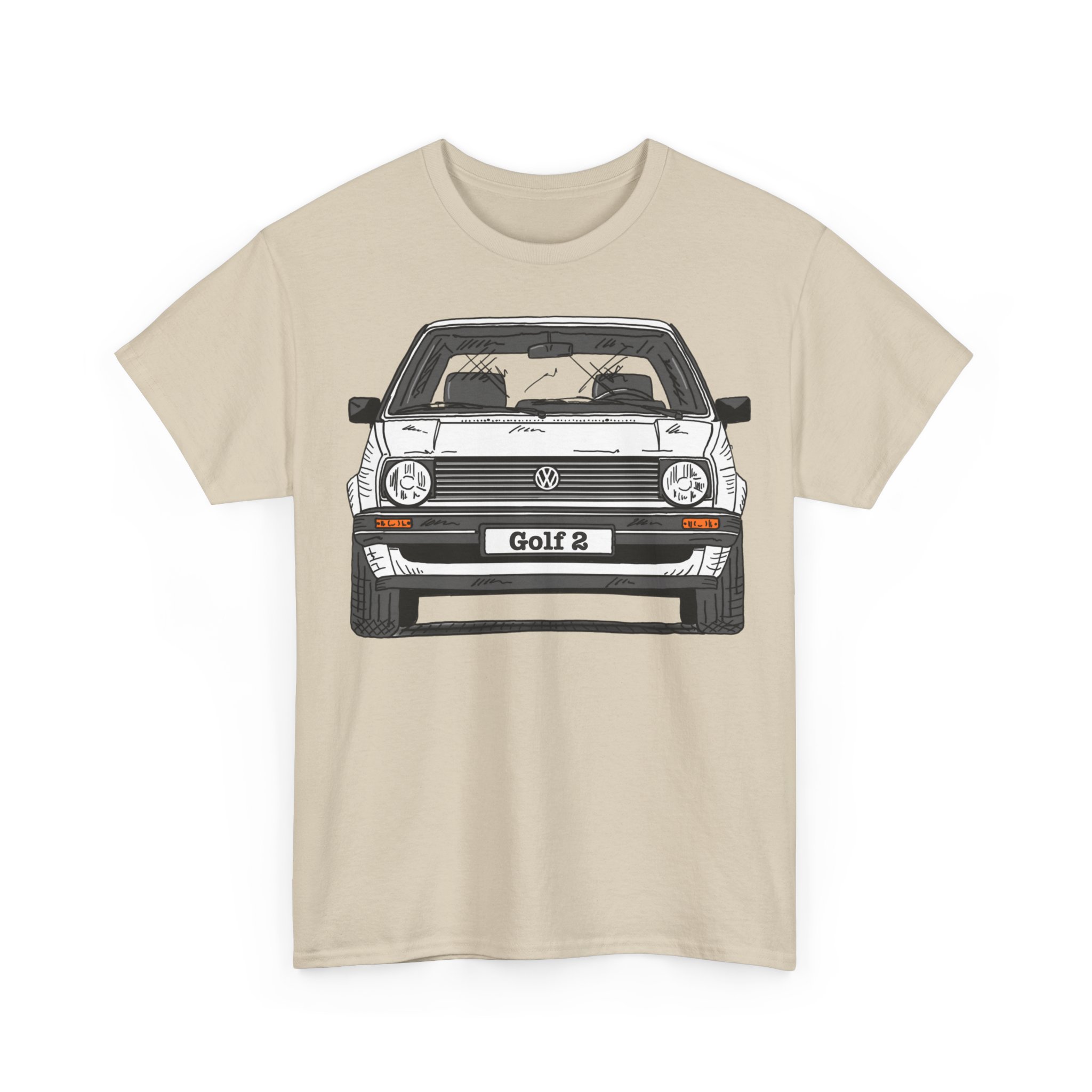 T-Shirt, Golf 2, Strichzeichnung, Weiß, personalisierbar – Bild 11