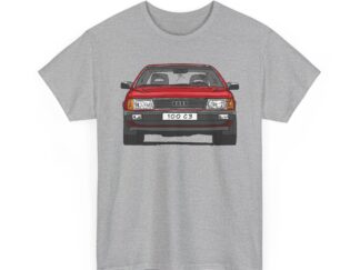 T-Shirt, Audi 100 C3, Strichzeichnung, Rot, eigenes Kennzeichen möglich