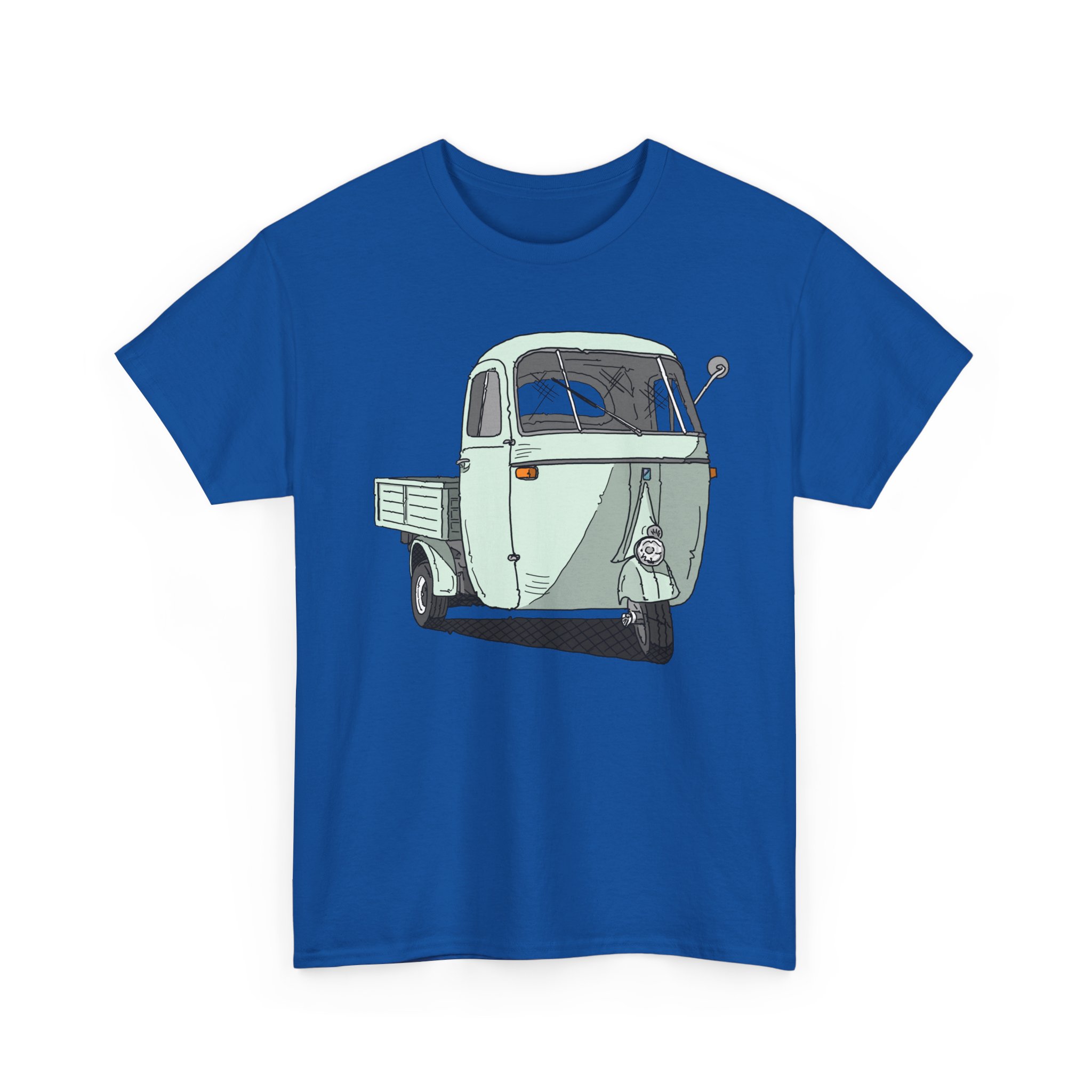 T-Shirt, Piaggio Ape, Strichzeichnung, Türkis, mit Kennzeichen personalisierbar – Bild 7