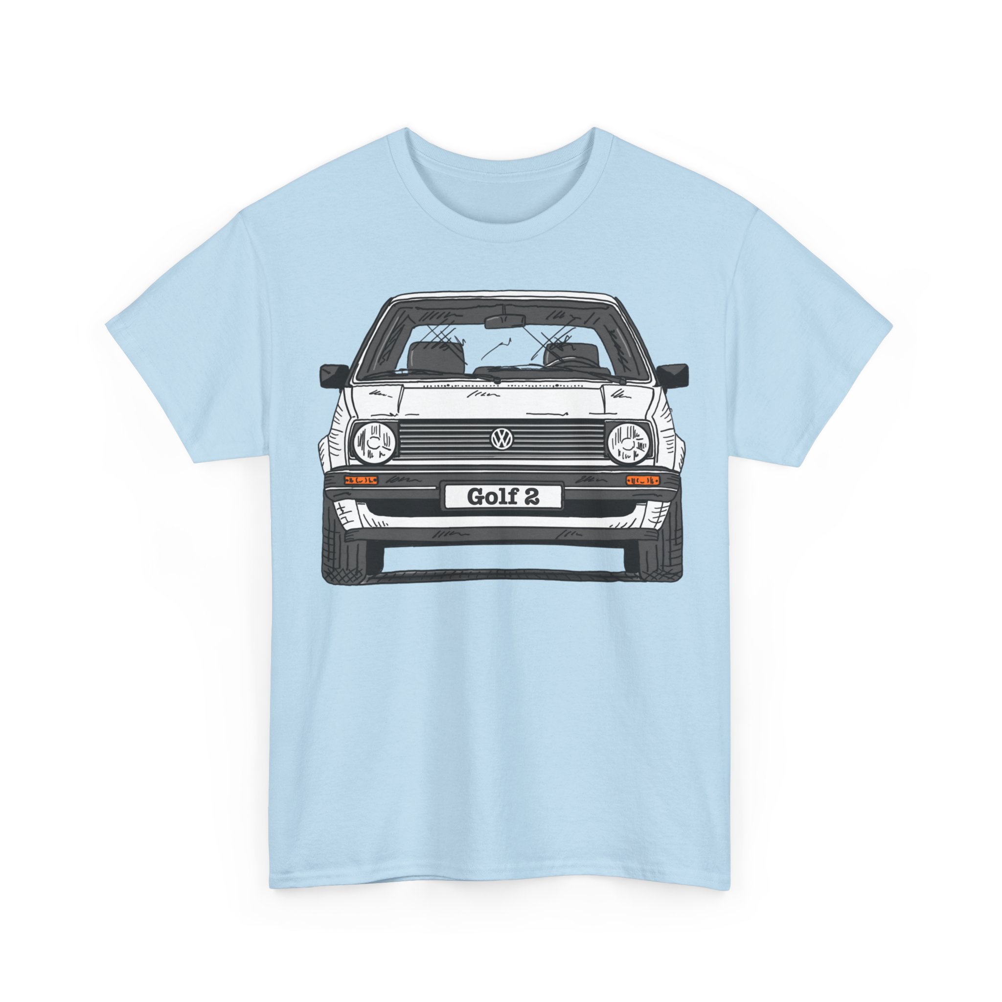 T-Shirt, Golf 2, Strichzeichnung, Weiß, personalisierbar – Bild 31