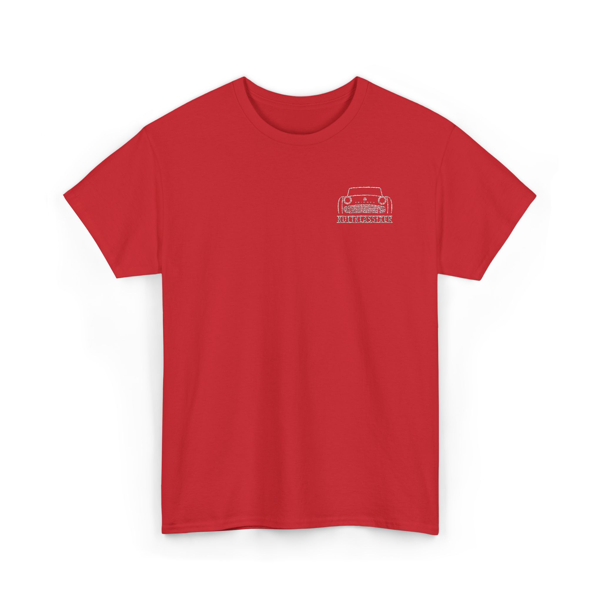 T-Shirt, Stickerei links, Triumph TR3A, TR3B, Text KULTKLASSIKER, Weiße Schrift – Bild 12