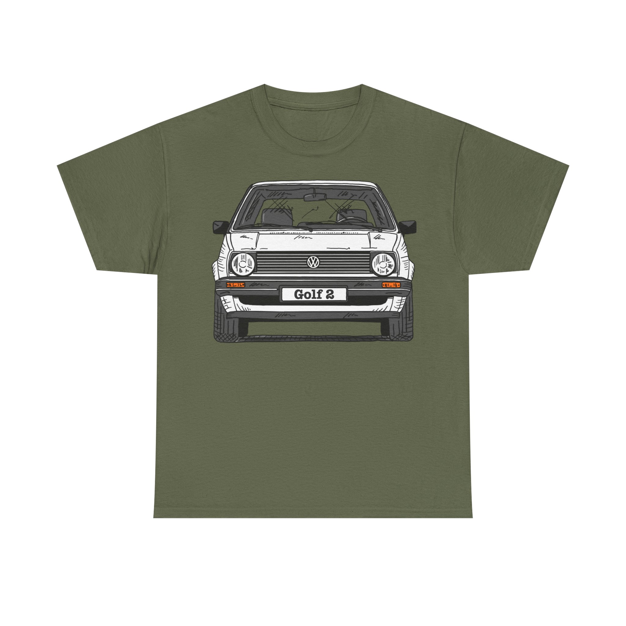 T-Shirt, Golf 2, Strichzeichnung, Weiß, personalisierbar – Bild 17