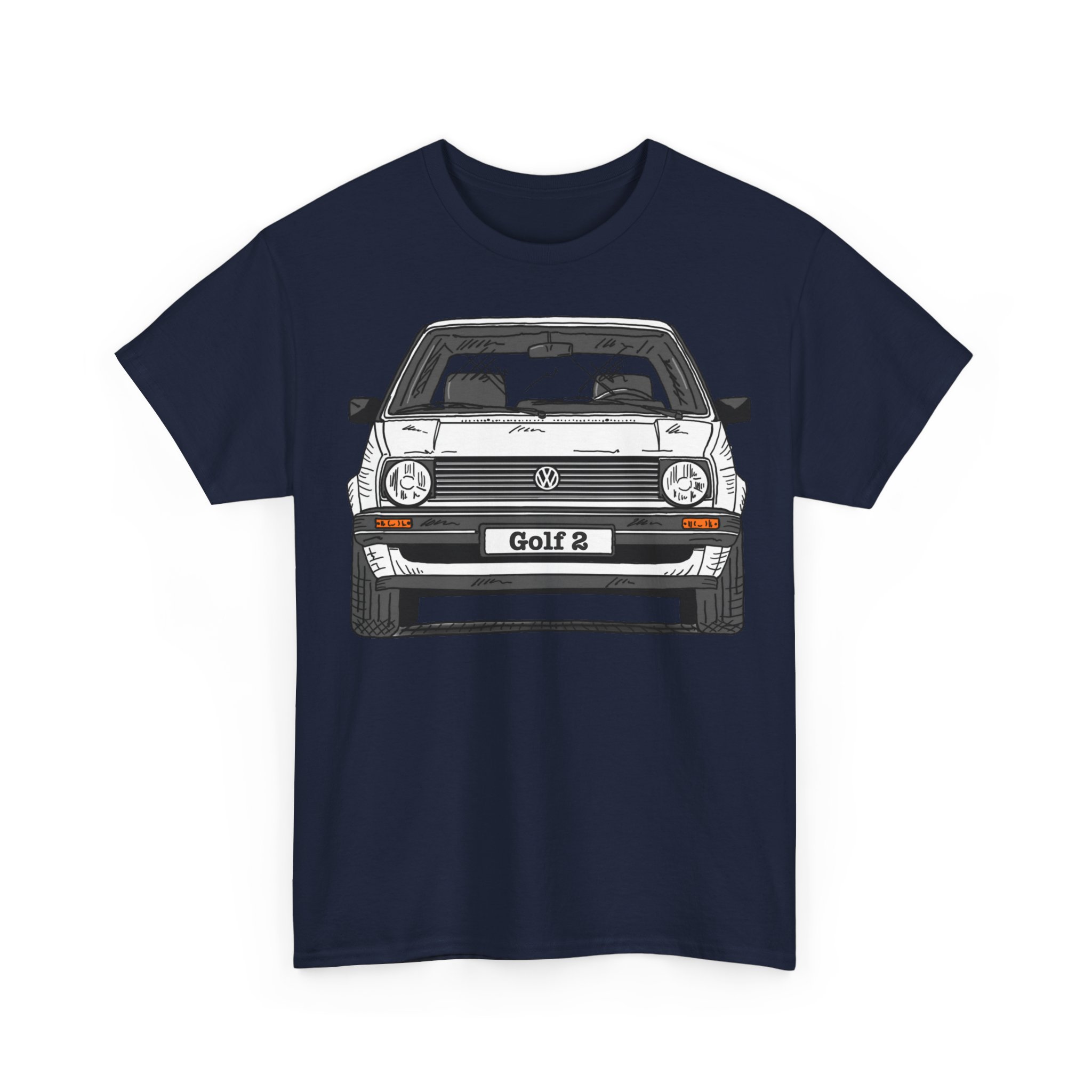 T-Shirt, Golf 2, Strichzeichnung, Weiß, personalisierbar – Bild 39