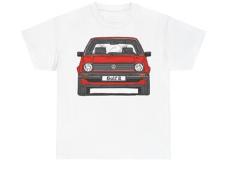 T-Shirt, Golf 2, Strichzeichnung, Rot, personalisierbar