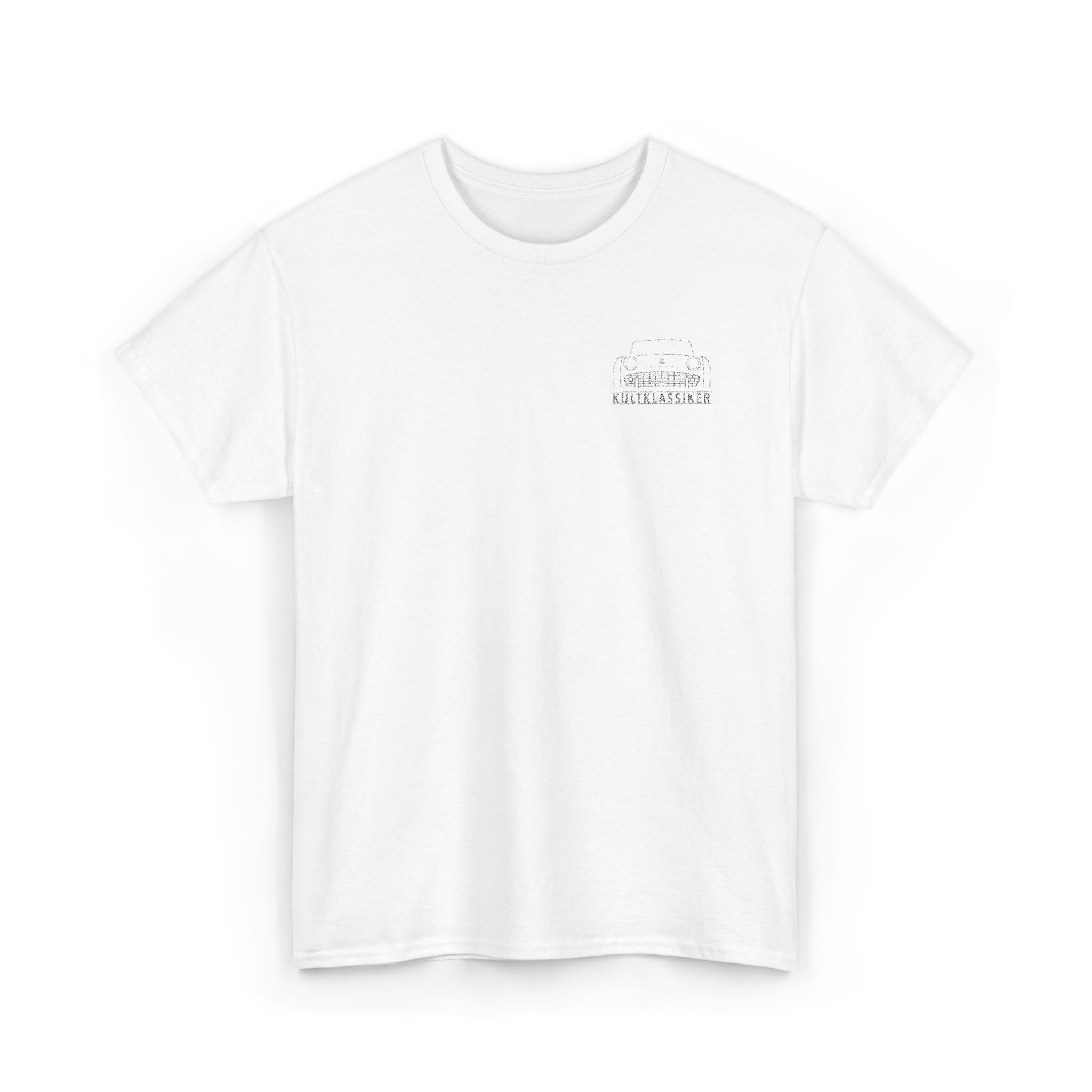 T-Shirt, Stickerei links, Triumph TR3A, TR3B, Text KULTKLASSIKER, Weiße Schrift – Bild 3