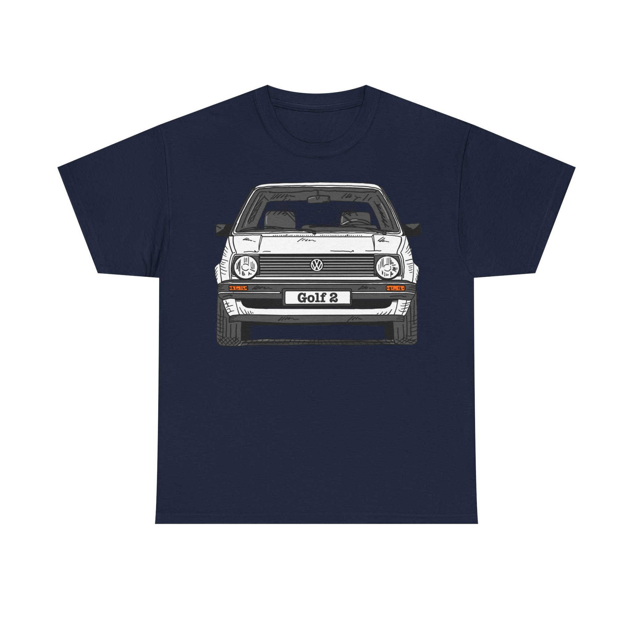 T-Shirt, Golf 2, Strichzeichnung, Weiß, personalisierbar – Bild 37