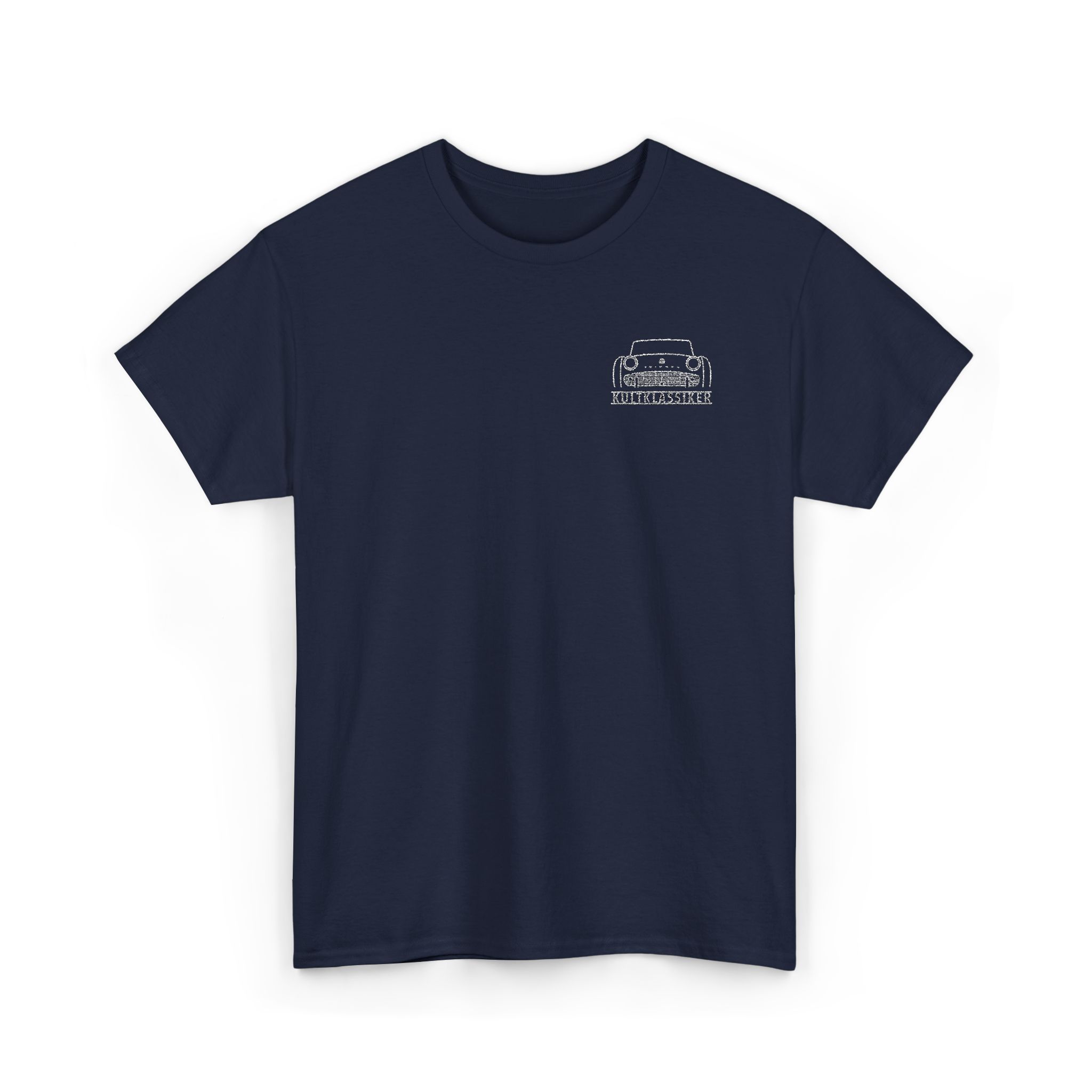T-Shirt, Stickerei links, Triumph TR3A, TR3B, Text KULTKLASSIKER, Weiße Schrift – Bild 11