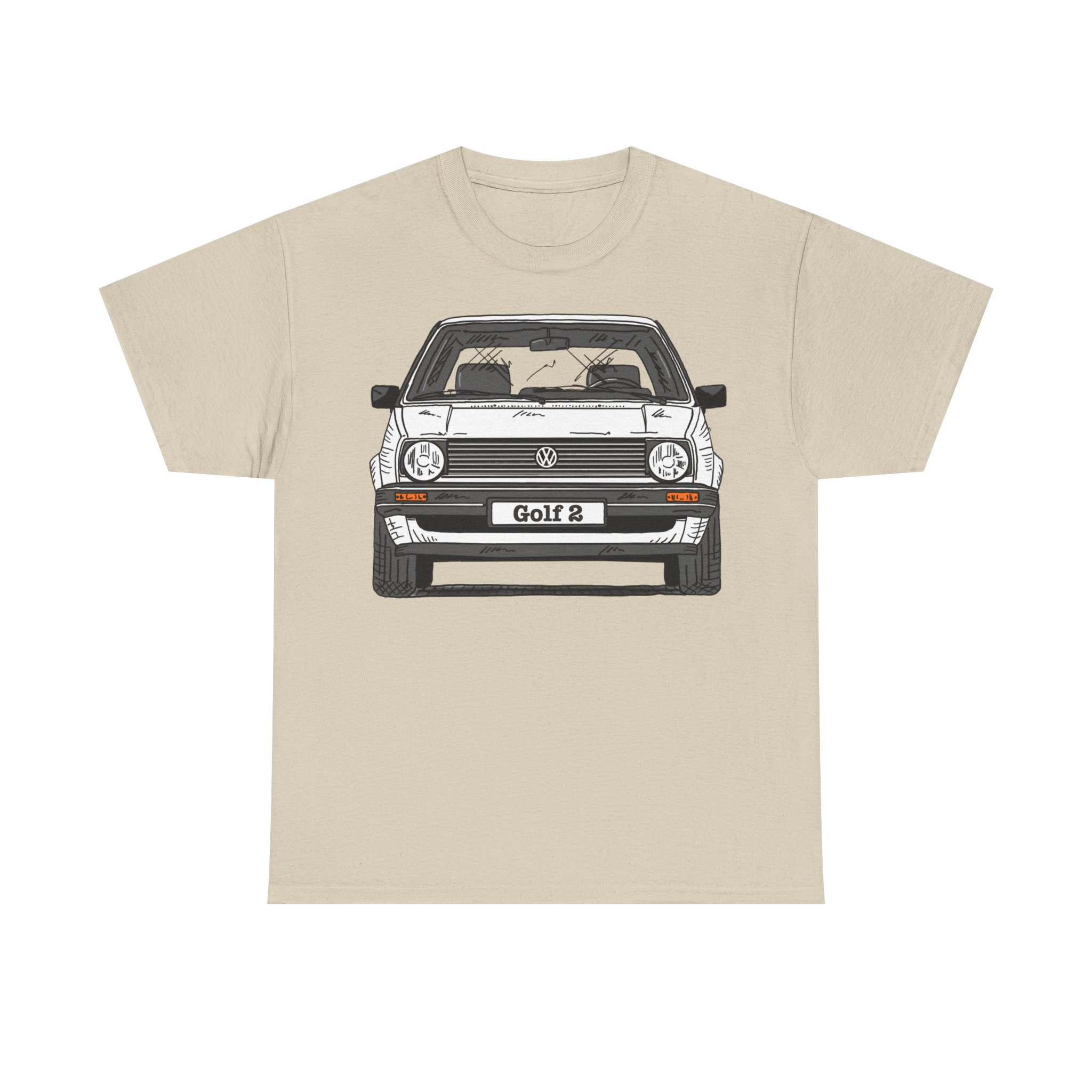 T-Shirt, Golf 2, Strichzeichnung, Weiß, personalisierbar – Bild 9