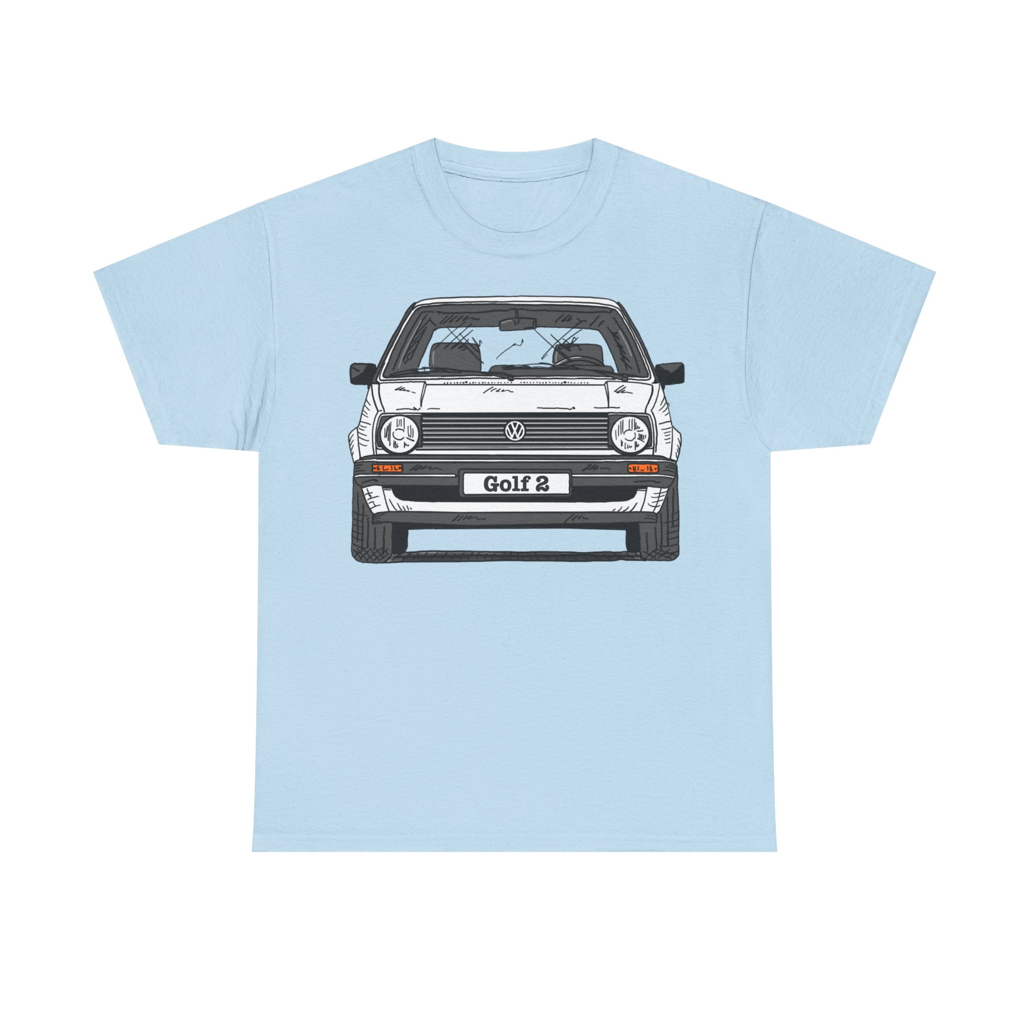 T-Shirt, Golf 2, Strichzeichnung, Weiß, personalisierbar – Bild 29