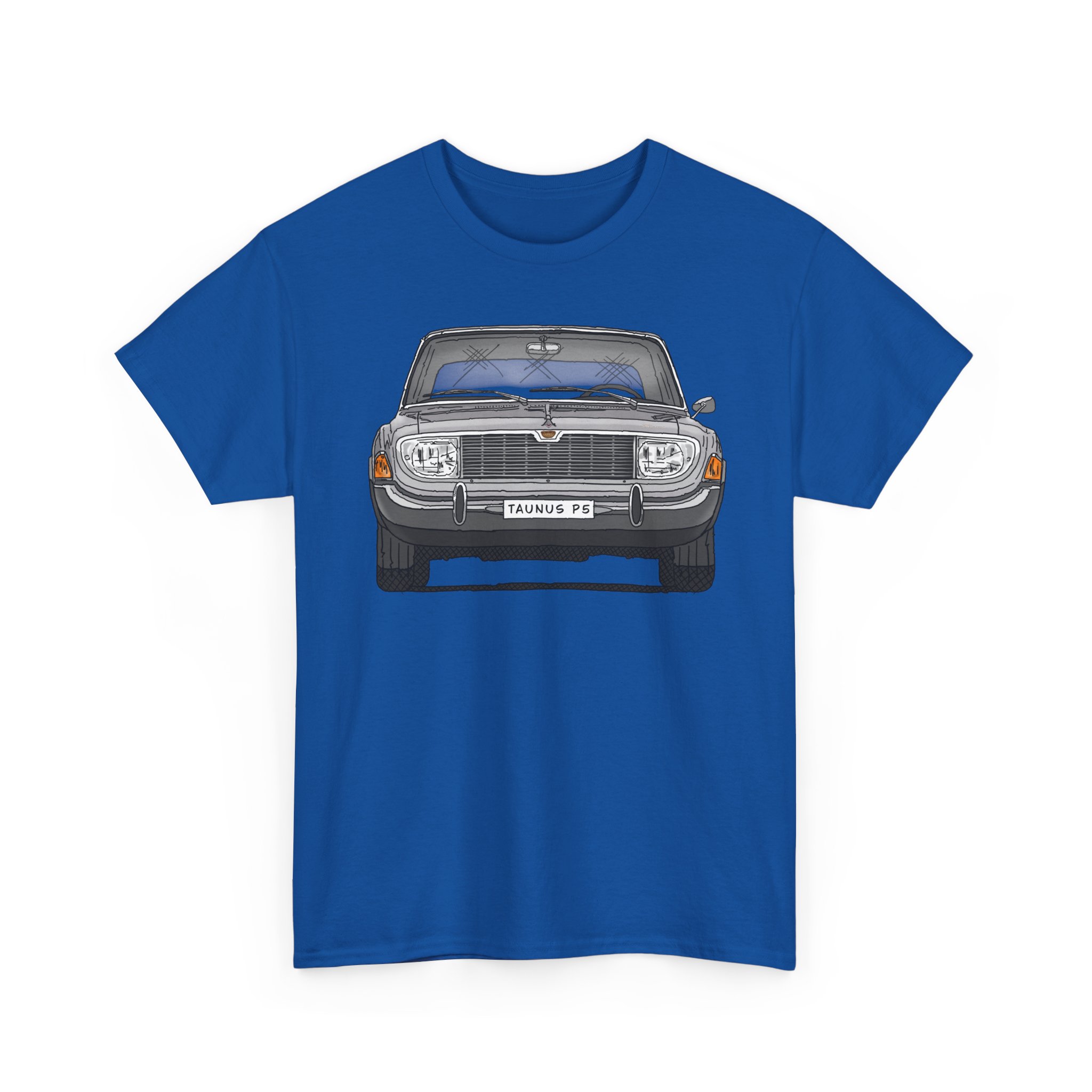 T-Shirt, Ford Taunus P5 17M, Strichzeichnung, Grau, eigenes Kennzeichen möglich – Bild 8