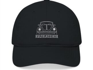 Cap, Stickerei, VW Käfer Cabrio Frontansicht, Weiße Schrift