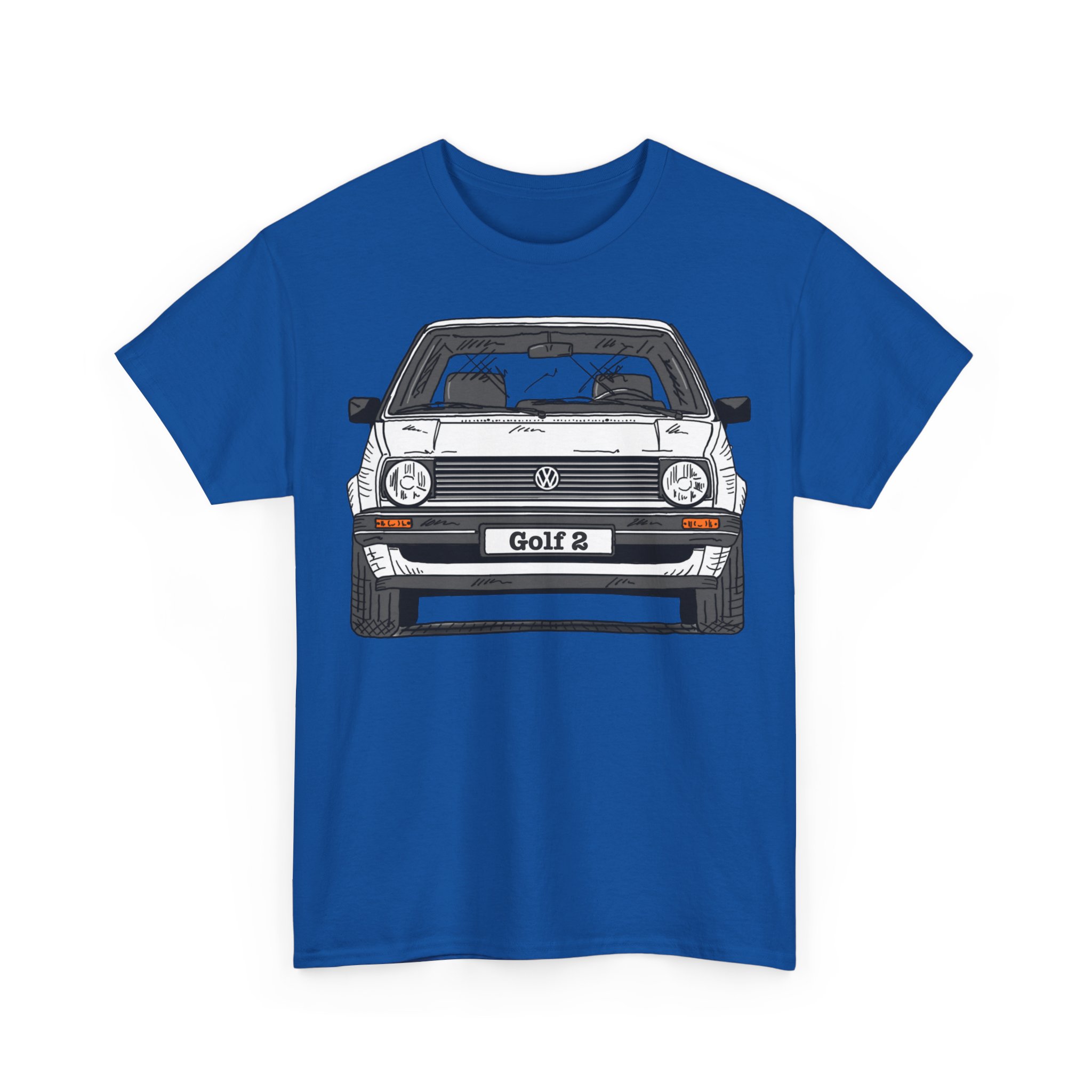 T-Shirt, Golf 2, Strichzeichnung, Weiß, personalisierbar – Bild 35