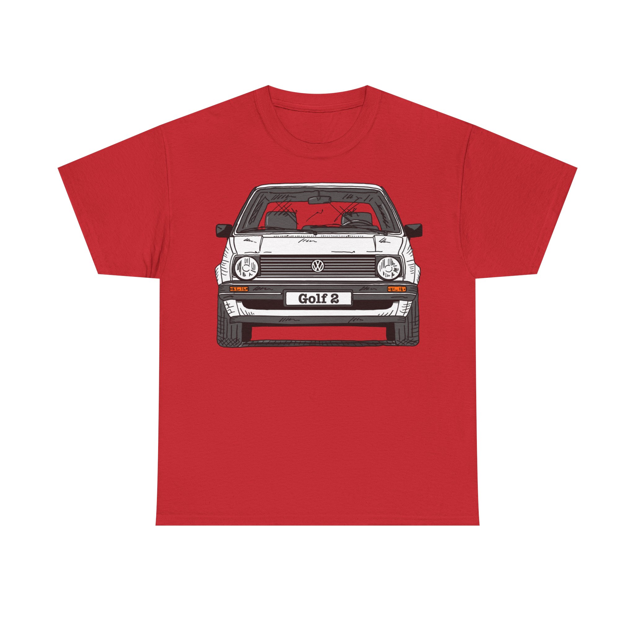 T-Shirt, Golf 2, Strichzeichnung, Weiß, personalisierbar – Bild 45
