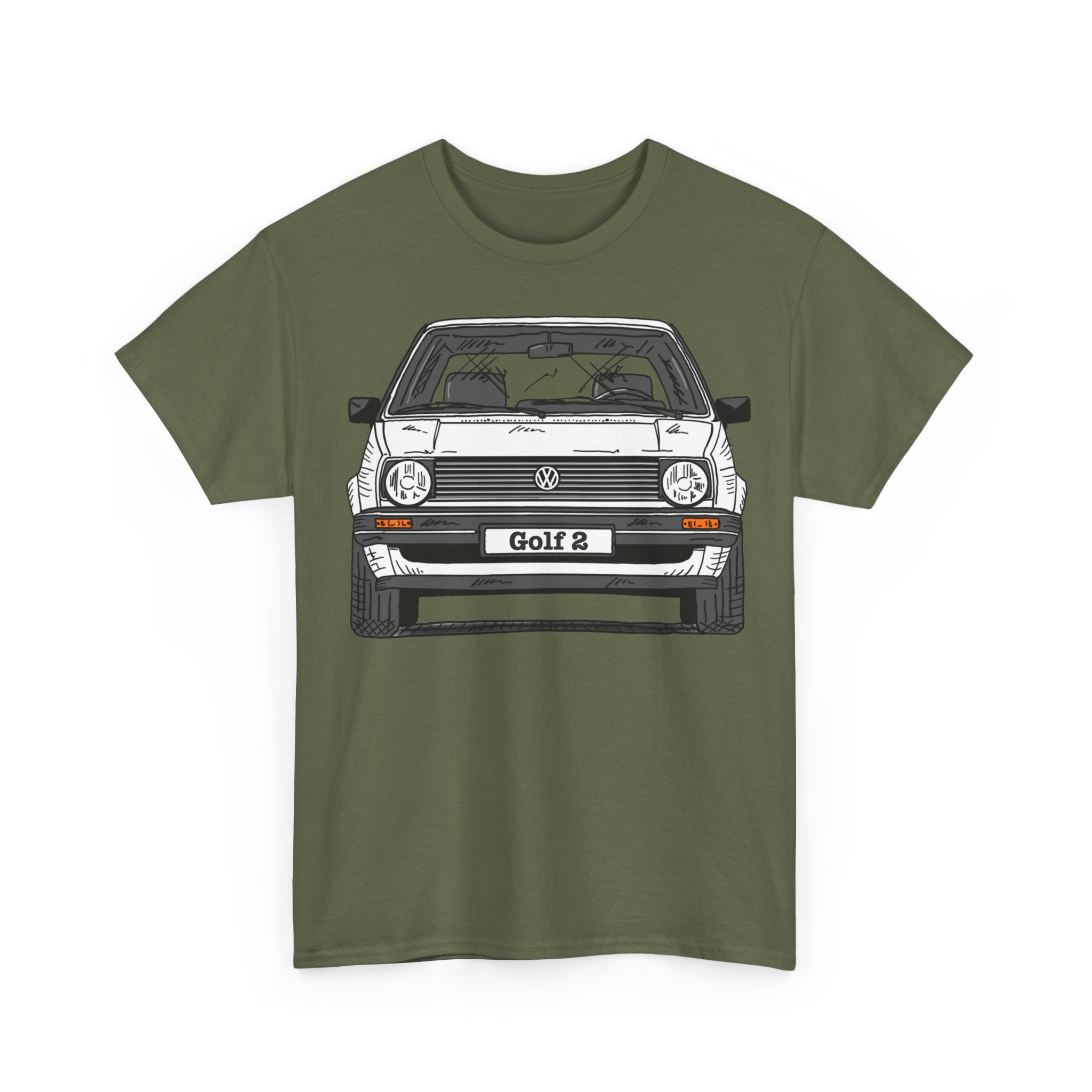 T-Shirt, Golf 2, Strichzeichnung, Weiß, personalisierbar – Bild 19