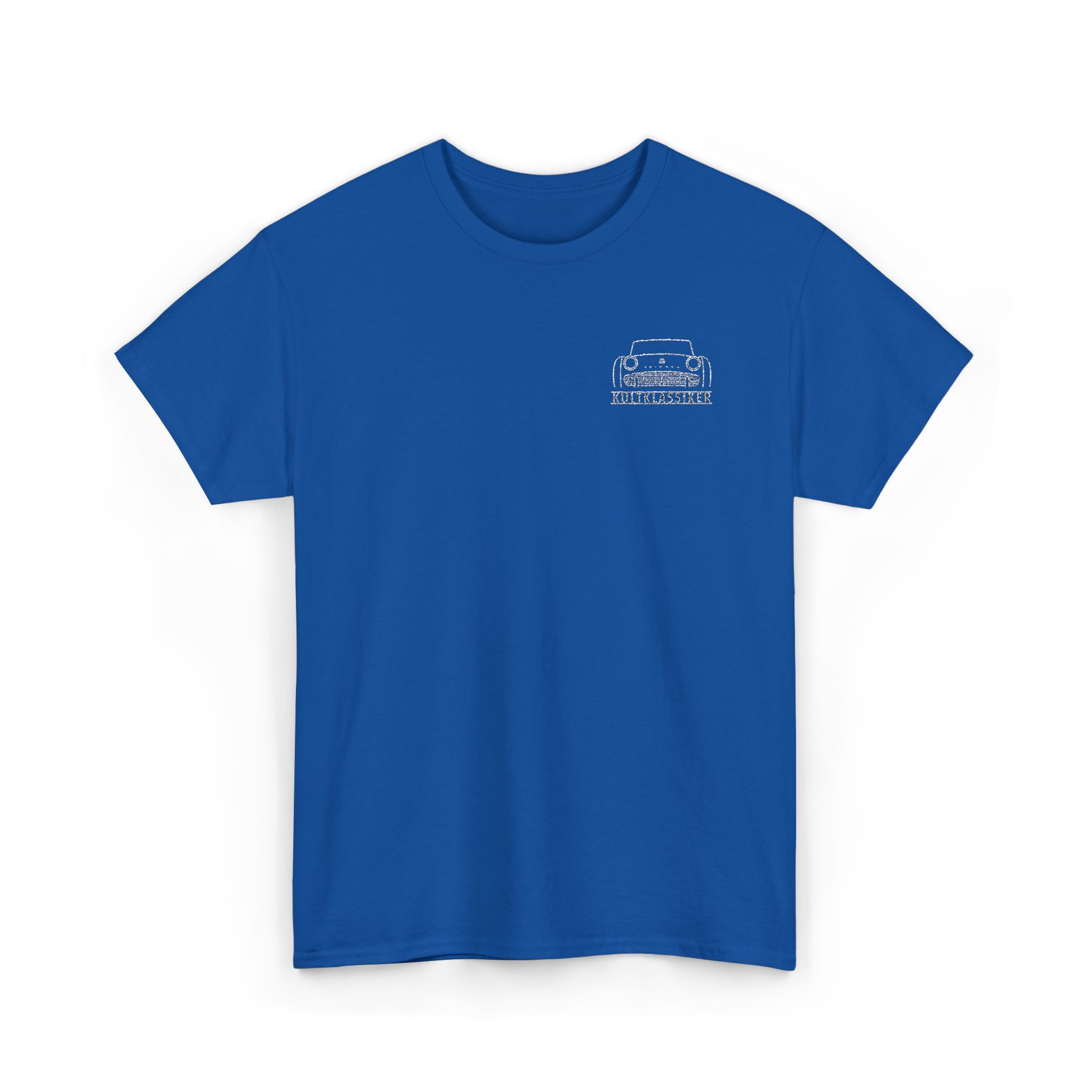 T-Shirt, Stickerei links, Triumph TR3A, TR3B, Text KULTKLASSIKER, Weiße Schrift – Bild 10
