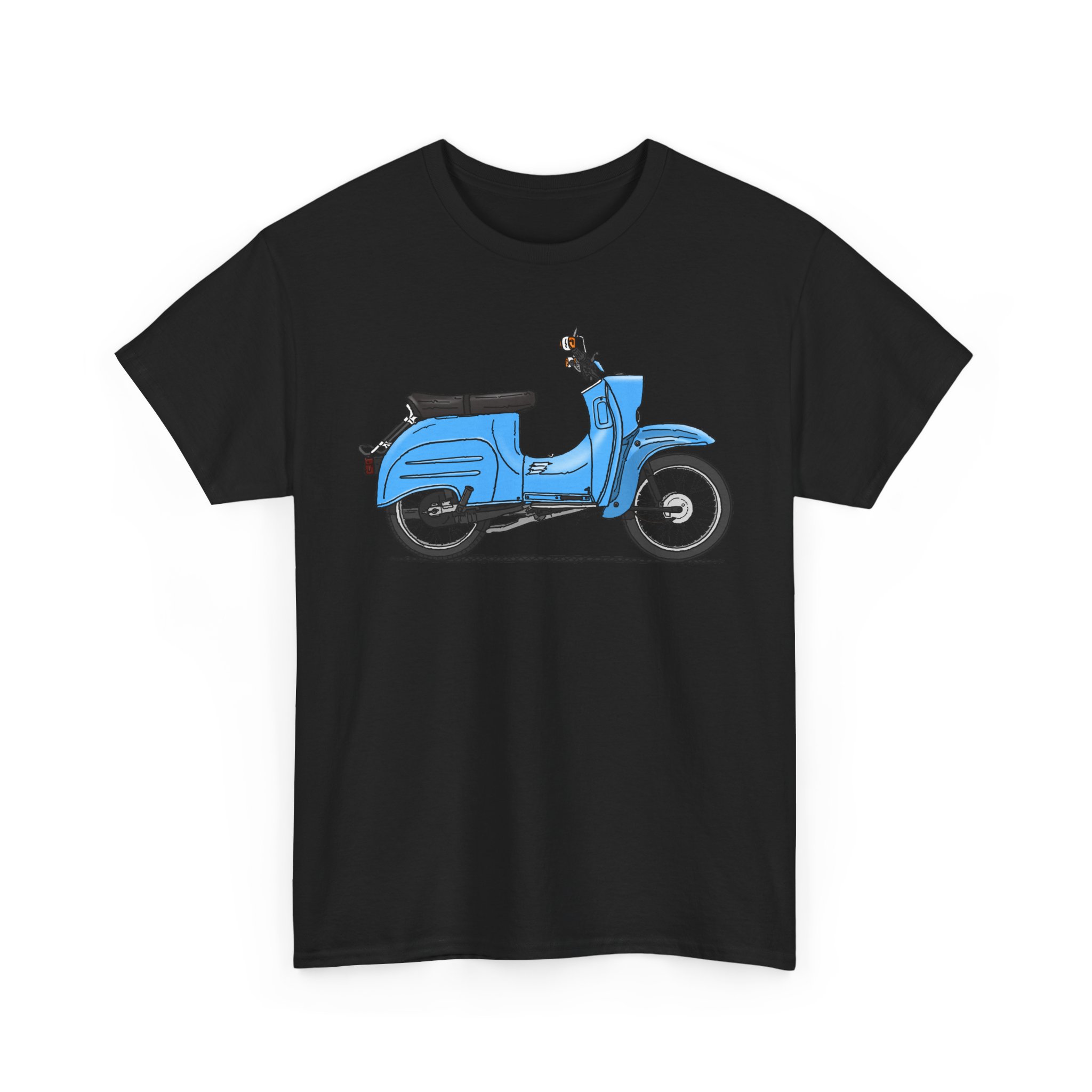 T-Shirt, Simson Schwalbe KR51/1, Strichzeichnung, Blau – Bild 9