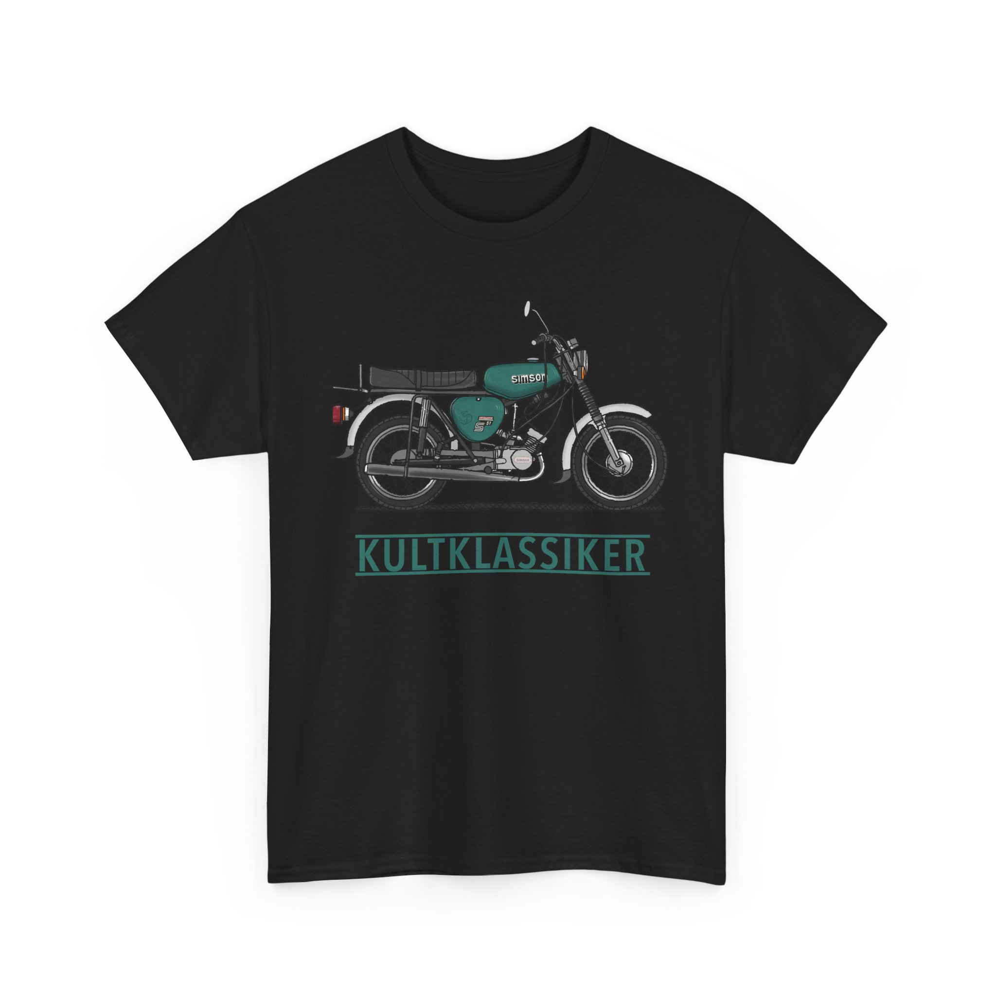 T-Shirt, Simson S51, Strichzeichnung, Grün, Schriftzug KULTKLASSIKER – Bild 9