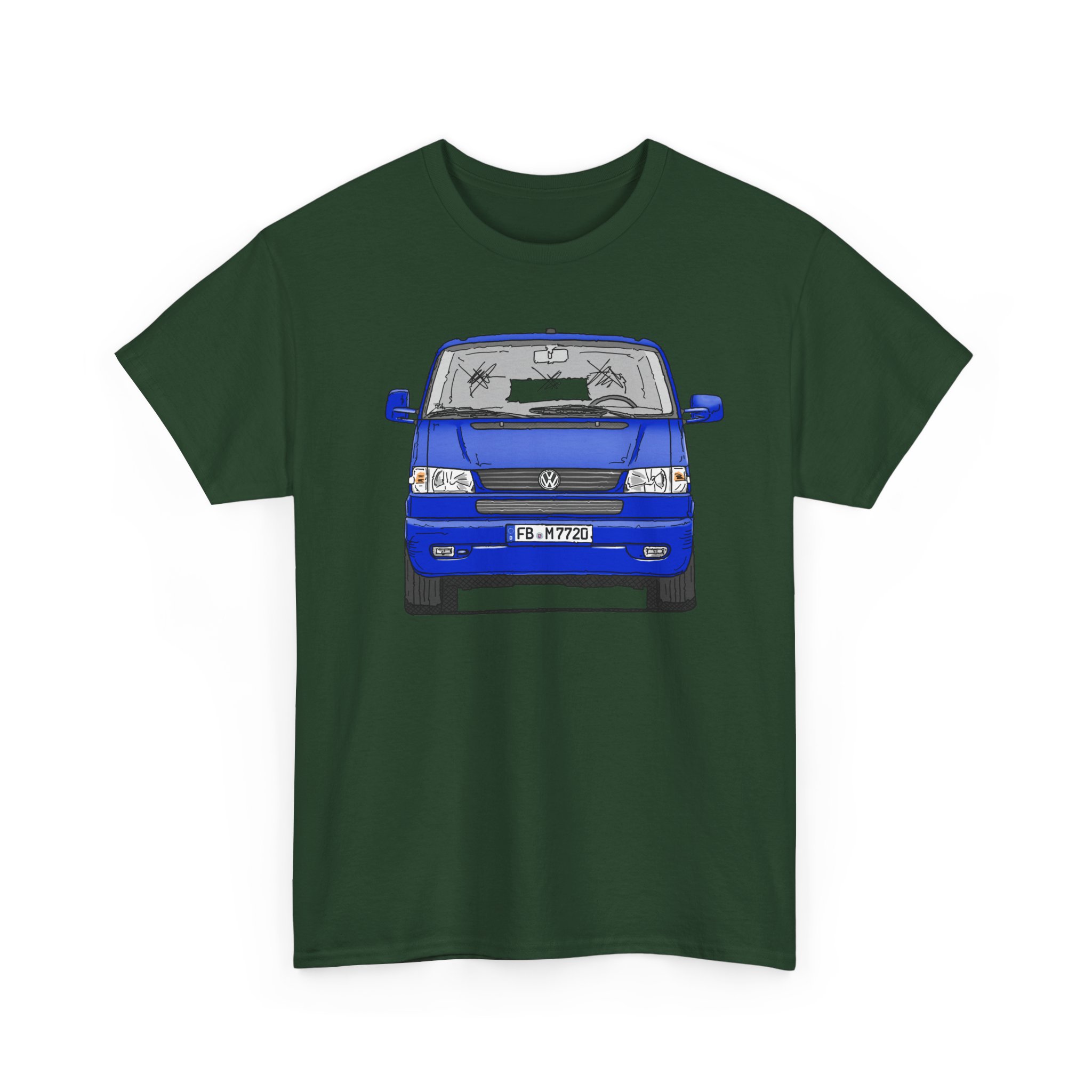 T-Shirt, VW T4 GP, Bulli, Strichzeichnung, Blau, FB M 7720 – Bild 10