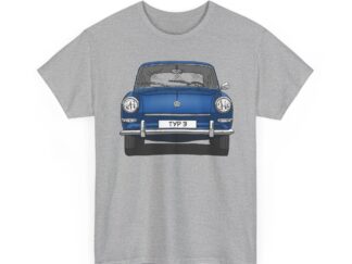 T-Shirt, VW Typ 3, 1500, 1600, Strichzeichnung, Blau, eigenes Kennzeichen möglich