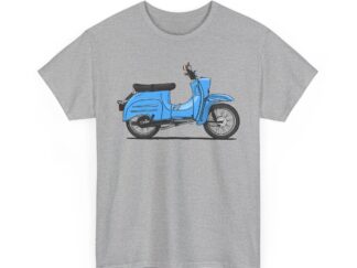 T-Shirt, Simson Schwalbe KR51/1, Strichzeichnung, Blau