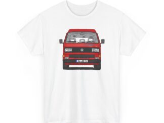 T-Shirt, VW T3, Bulli, California, Strichzeichnung, Rot, RW BB 9H