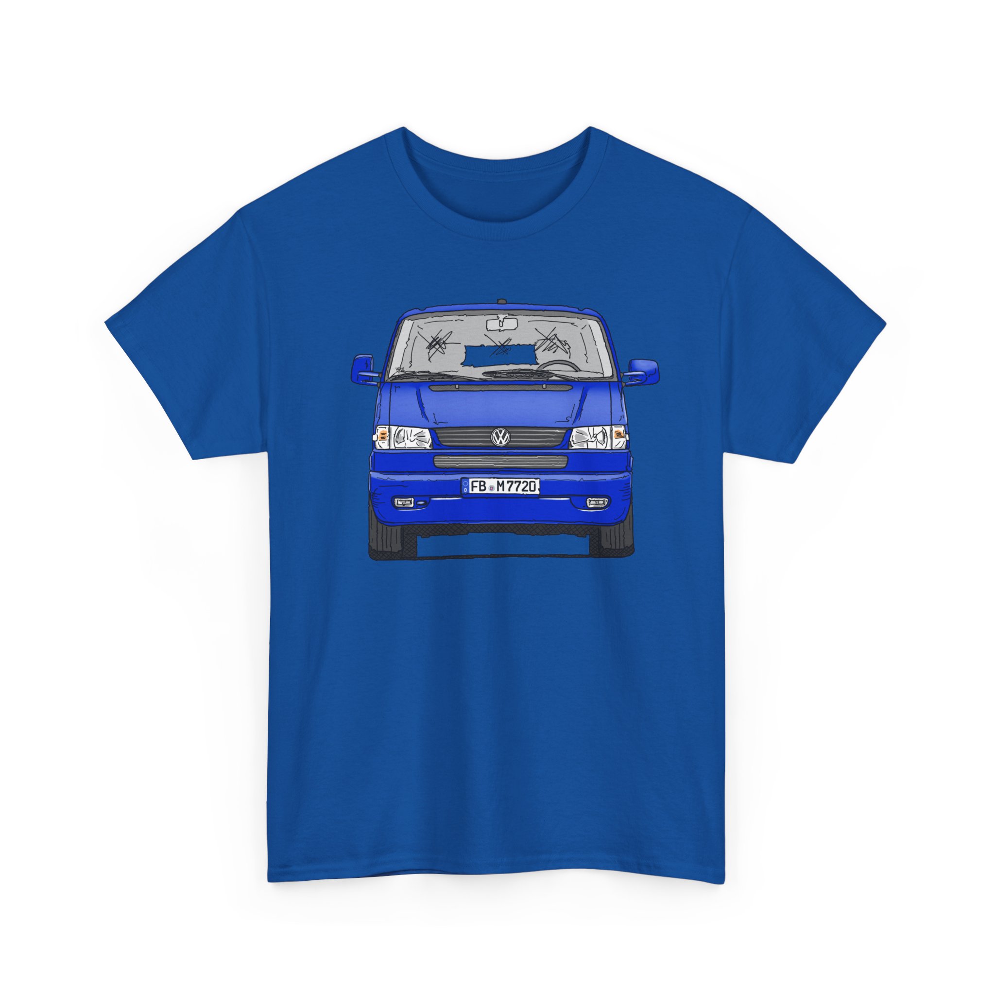 T-Shirt, VW T4 GP, Bulli, Strichzeichnung, Blau, FB M 7720 – Bild 5