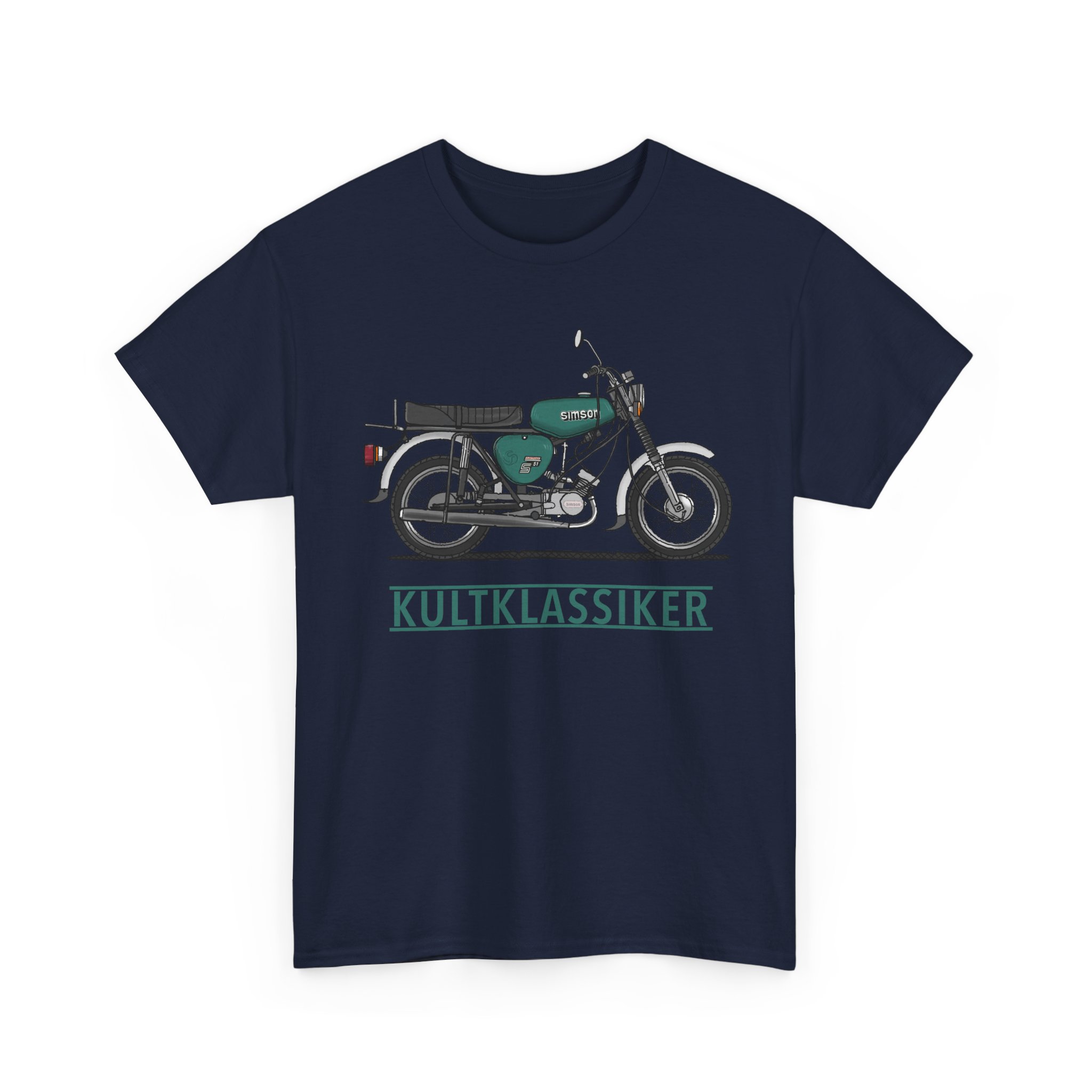 T-Shirt, Simson S51, Strichzeichnung, Grün, Schriftzug KULTKLASSIKER – Bild 4