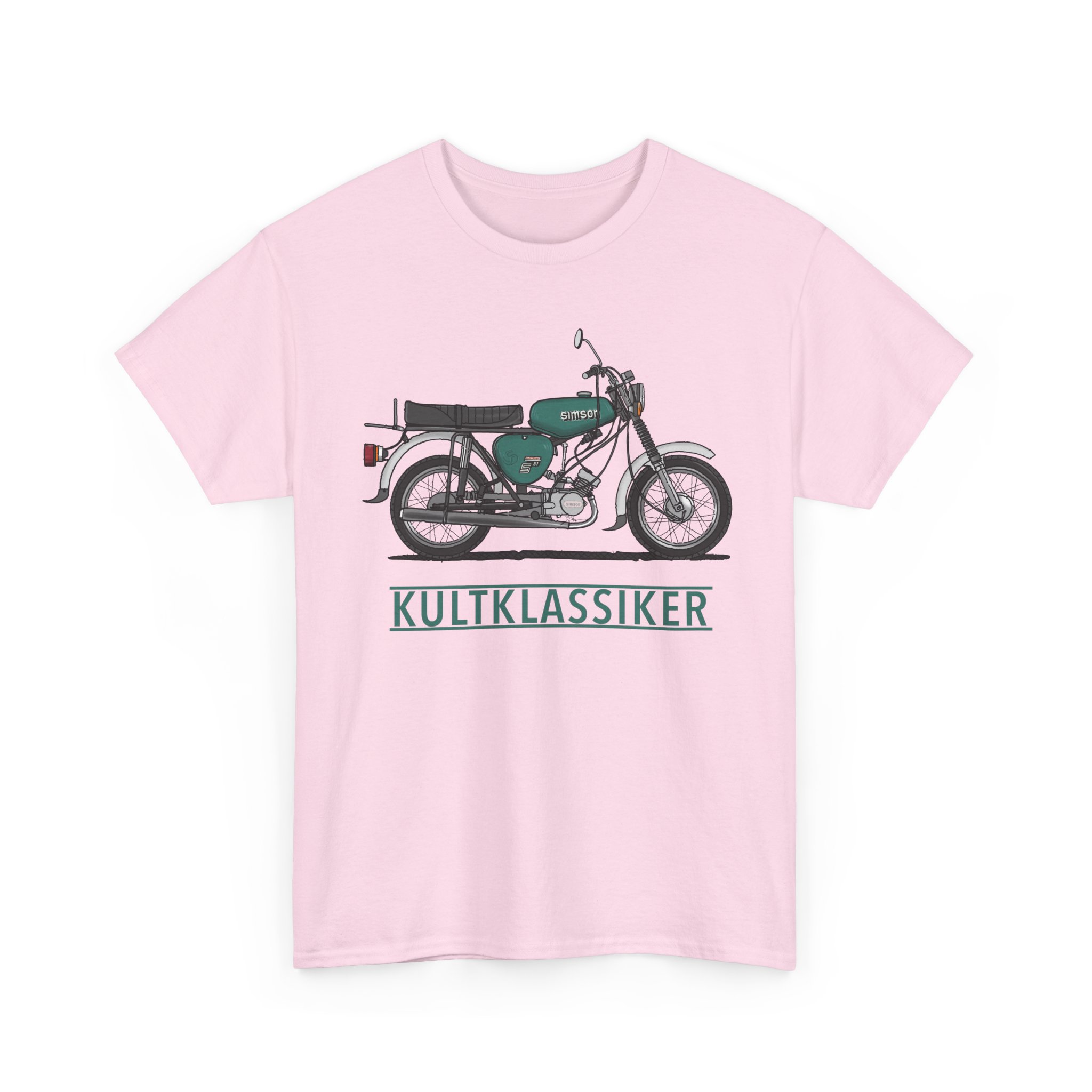 T-Shirt, Simson S51, Strichzeichnung, Grün, Schriftzug KULTKLASSIKER – Bild 3