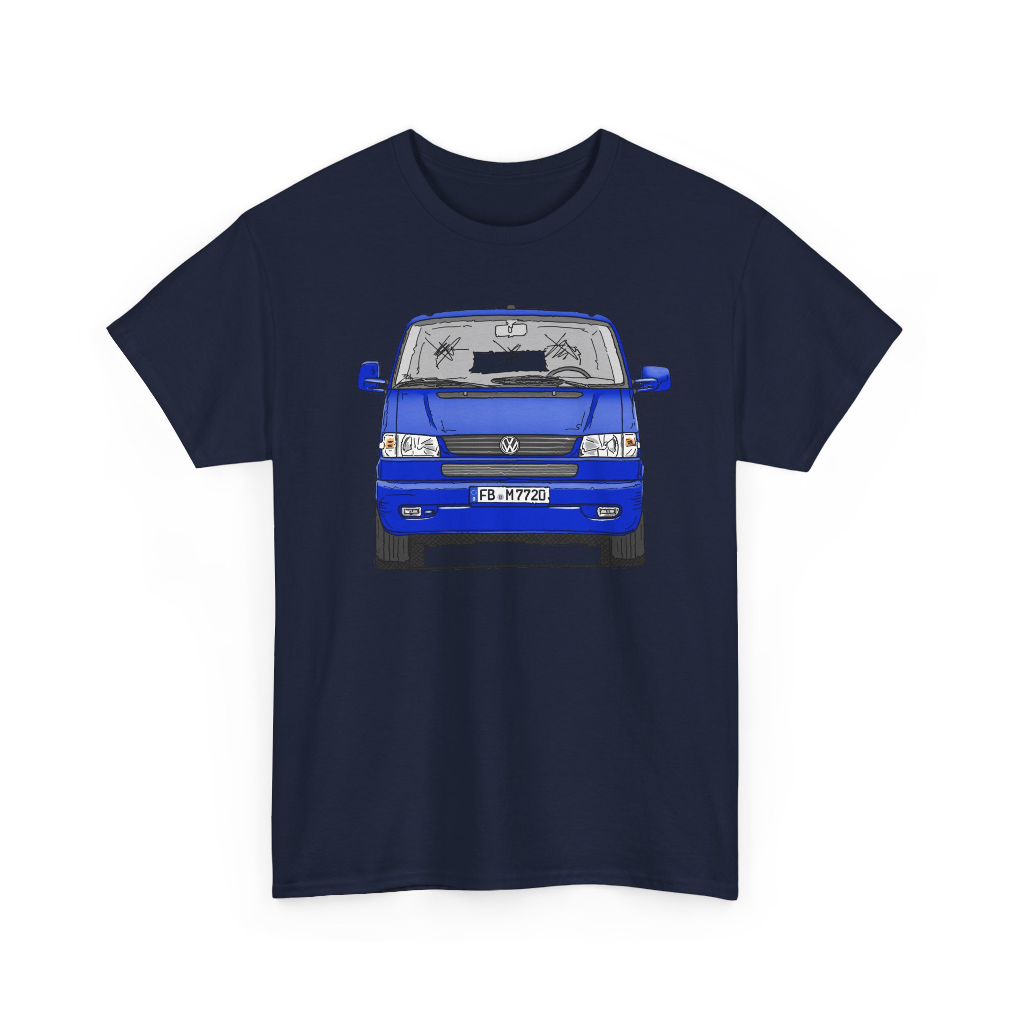 T-Shirt, VW T4 GP, Bulli, Strichzeichnung, Blau, FB M 7720 – Bild 3
