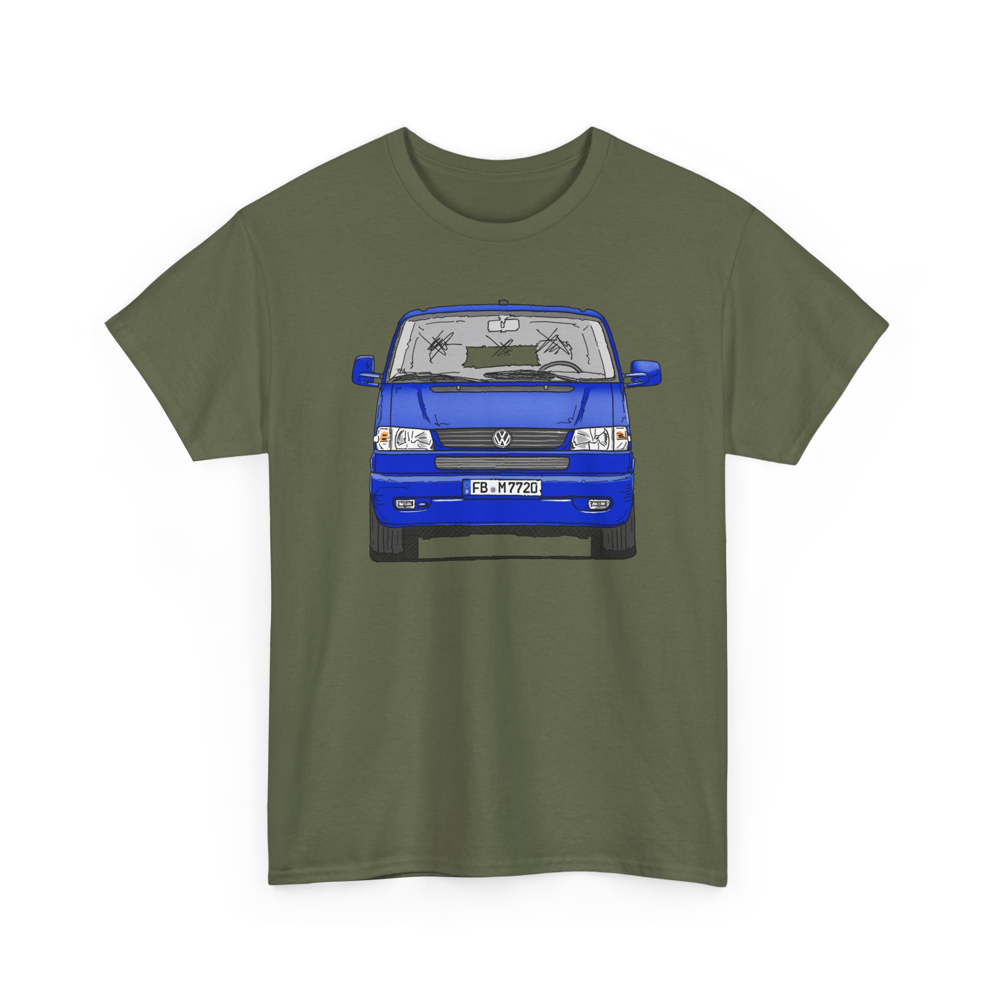 T-Shirt, VW T4 GP, Bulli, Strichzeichnung, Blau, FB M 7720 – Bild 8