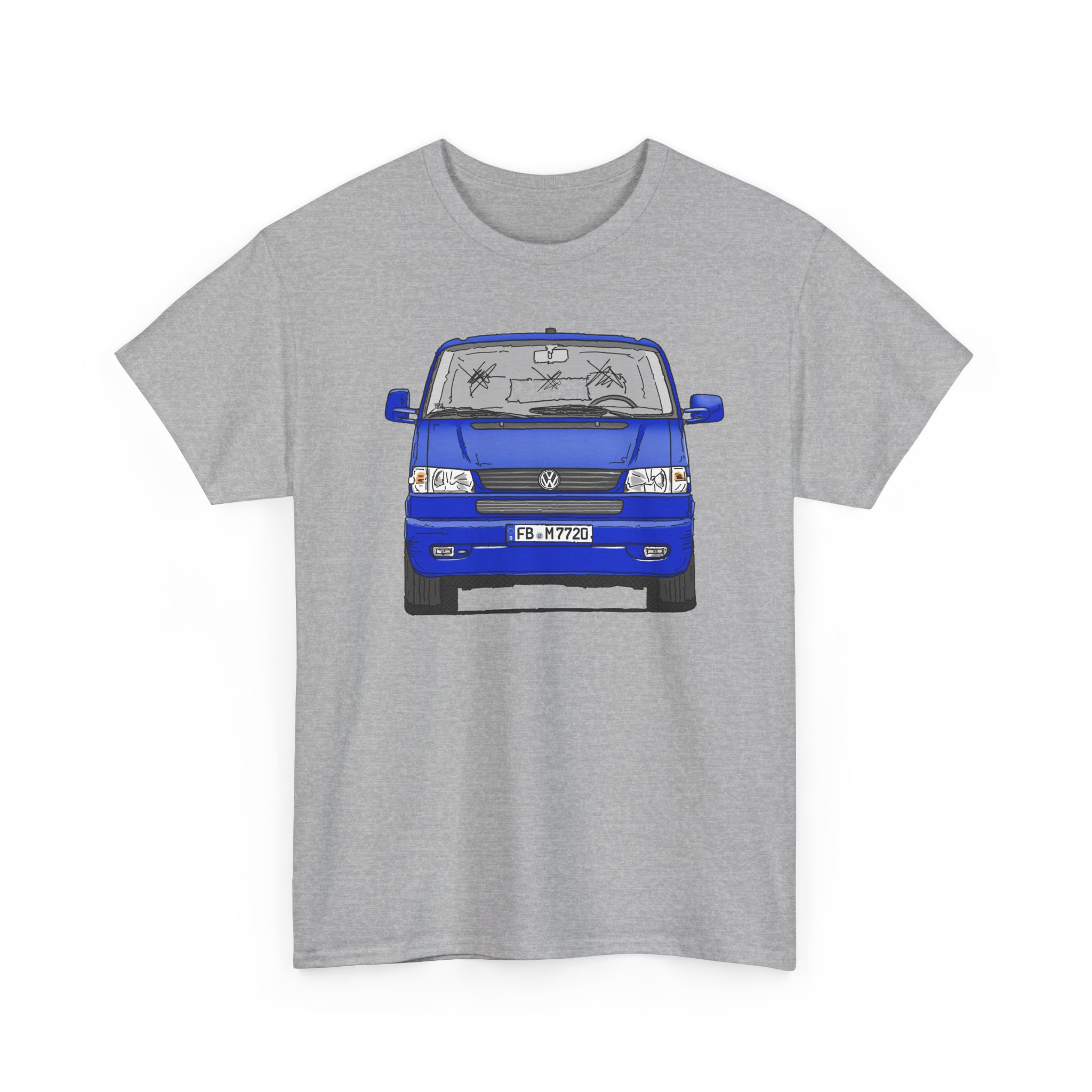 T-Shirt, VW T4 GP, Bulli, Strichzeichnung, Blau, FB M 7720