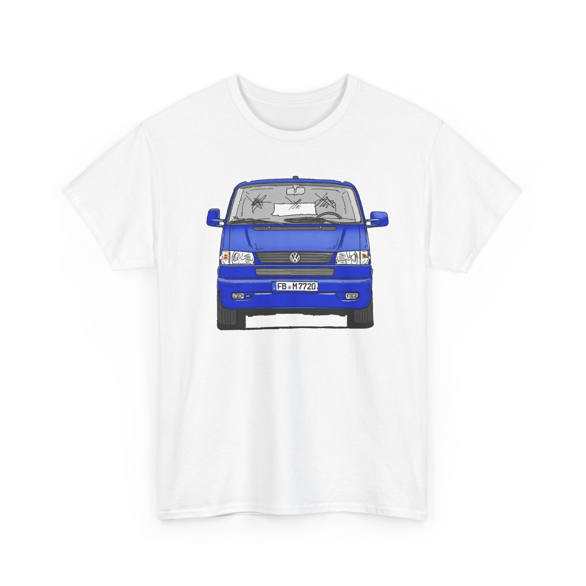 T-Shirt, VW T4 GP, Bulli, Strichzeichnung, Blau, FB M 7720 – Bild 6