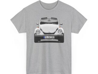 T-Shirt, VW Käfer Cabrio, 1302, Strichzeichnung, Weiß, FO VW 1302