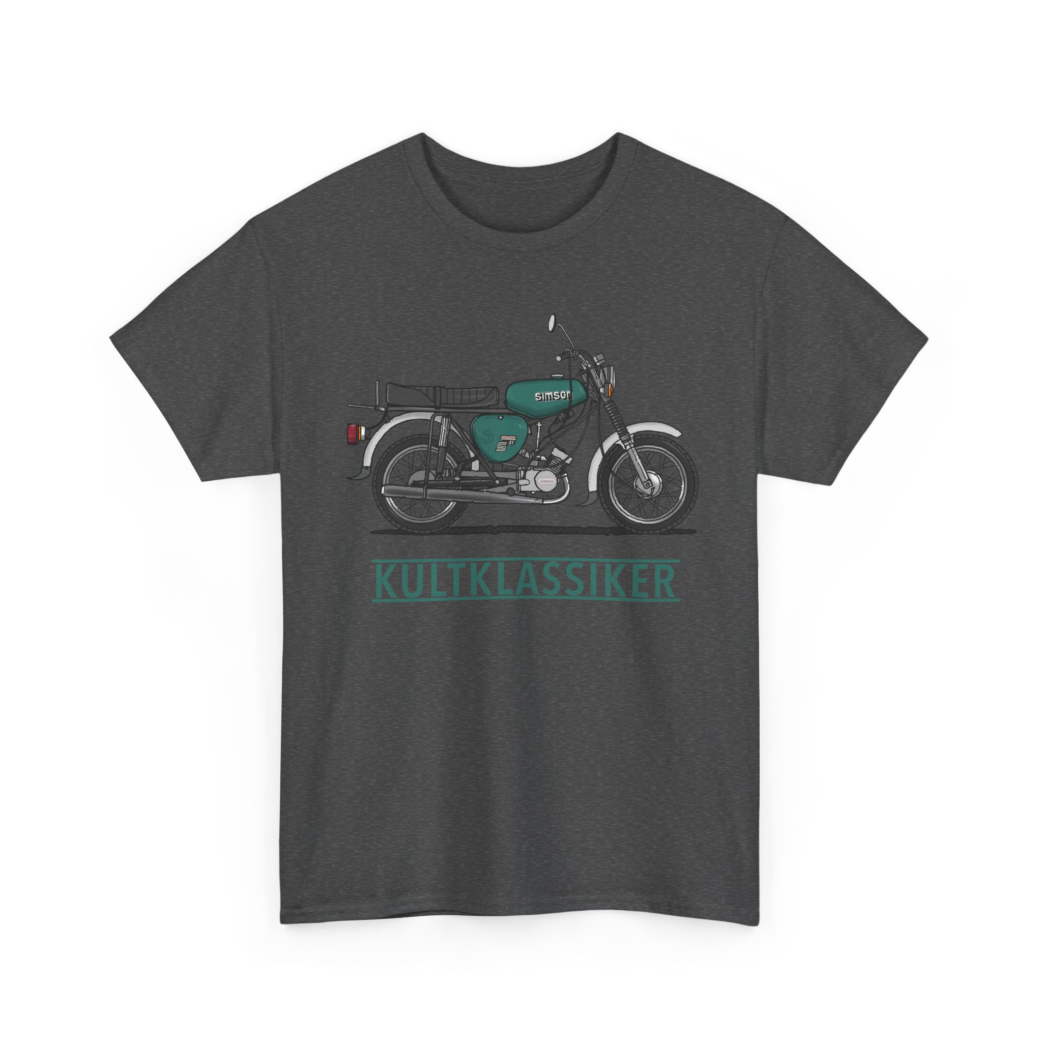T-Shirt, Simson S51, Strichzeichnung, Grün, Schriftzug KULTKLASSIKER – Bild 2