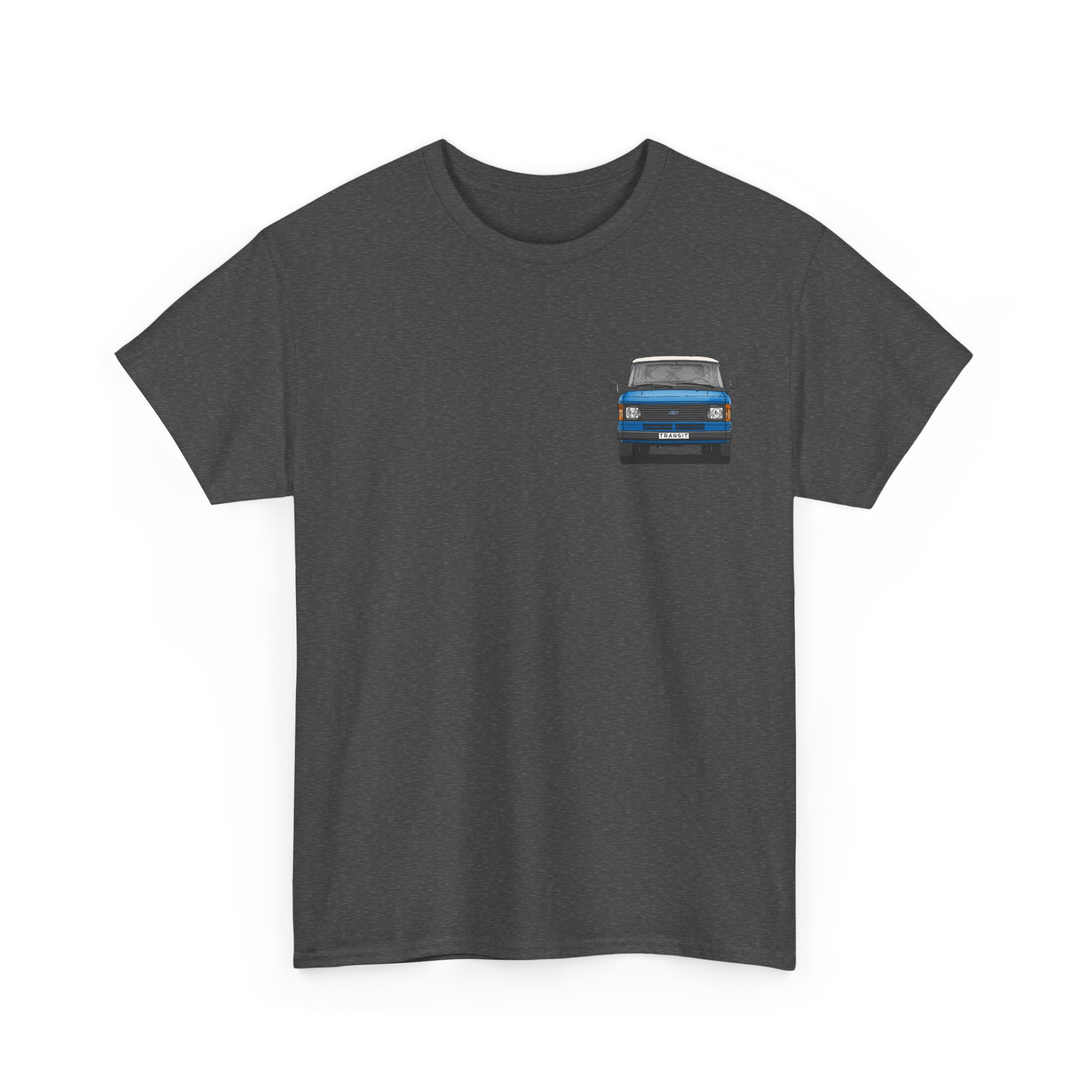 T-Shirt, Ford Transit Mk2, Strichzeichnung klein, Blau, eigenes Kennzeichen möglich – Bild 3