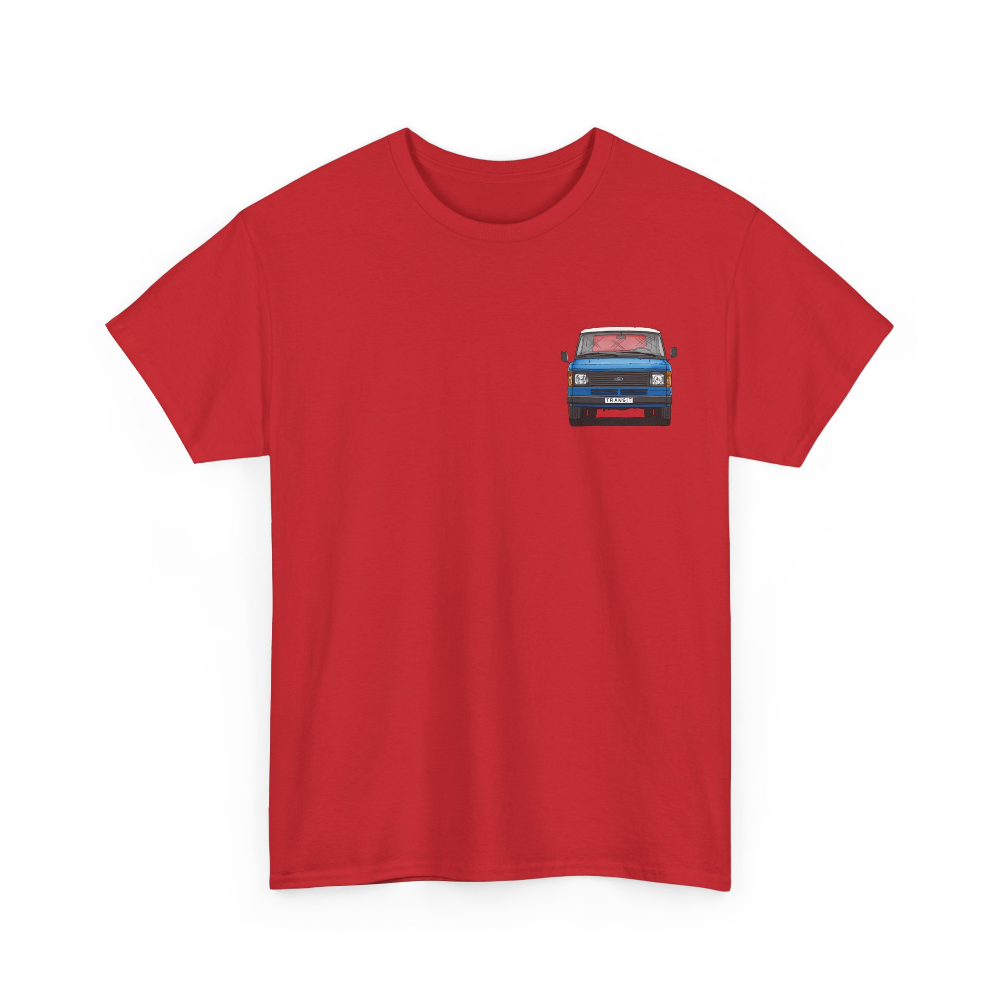 T-Shirt, Ford Transit Mk2, Strichzeichnung klein, Blau, eigenes Kennzeichen möglich – Bild 5