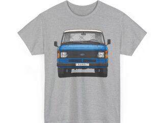 T-Shirt, Ford Transit Mk2, Strichzeichnung, Blau, eigenes Kennzeichen möglich
