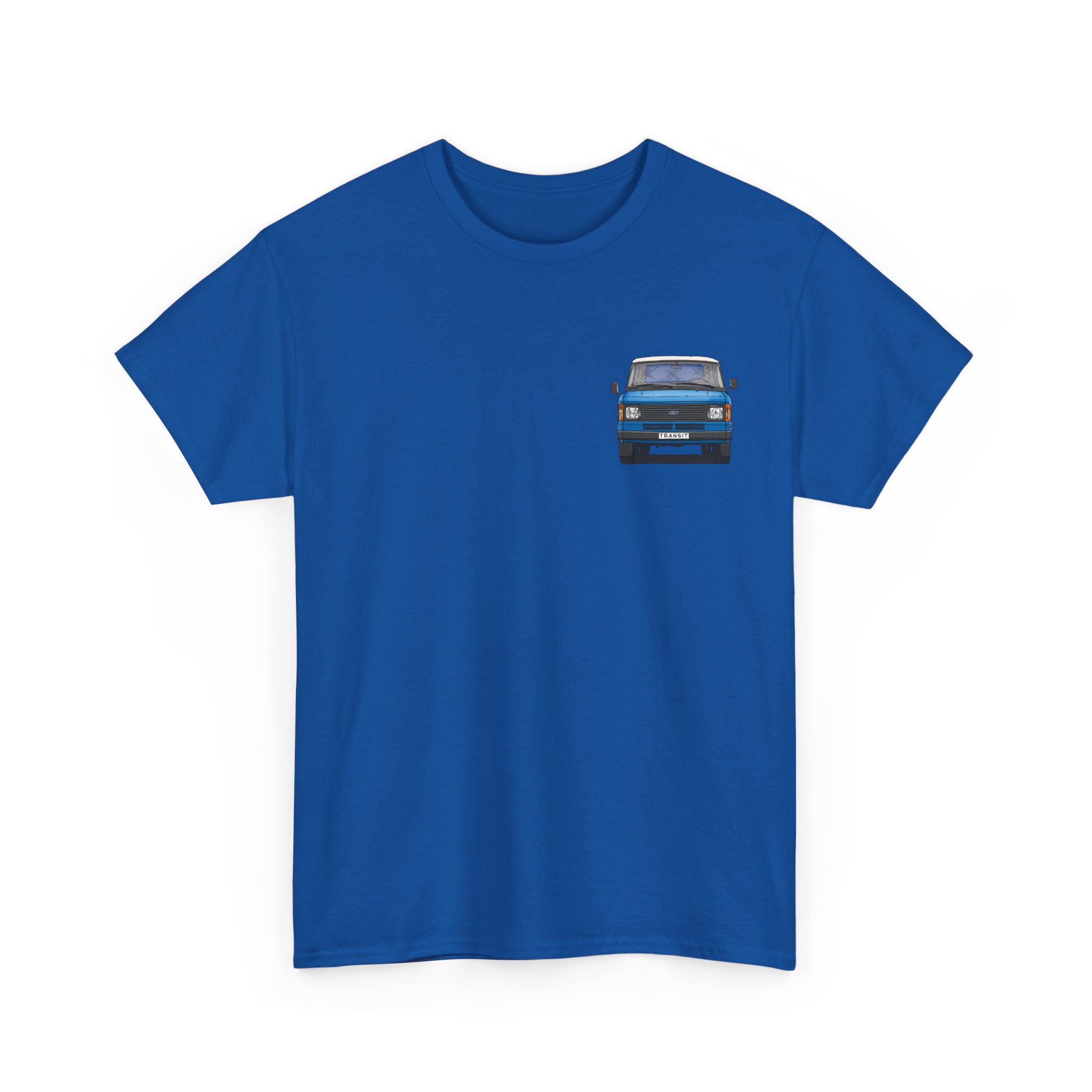 T-Shirt, Ford Transit Mk2, Strichzeichnung klein, Blau, eigenes Kennzeichen möglich – Bild 6