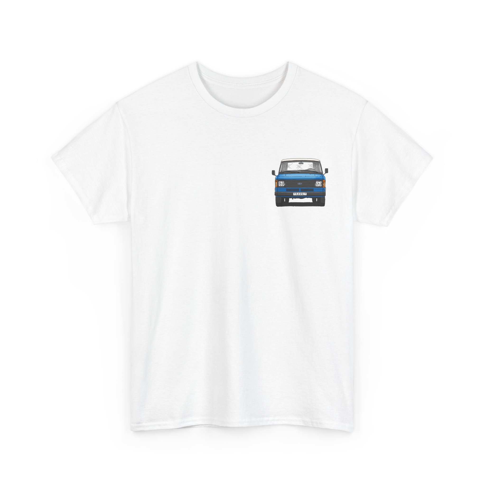 T-Shirt, Ford Transit Mk2, Strichzeichnung klein, Blau, eigenes Kennzeichen möglich – Bild 7