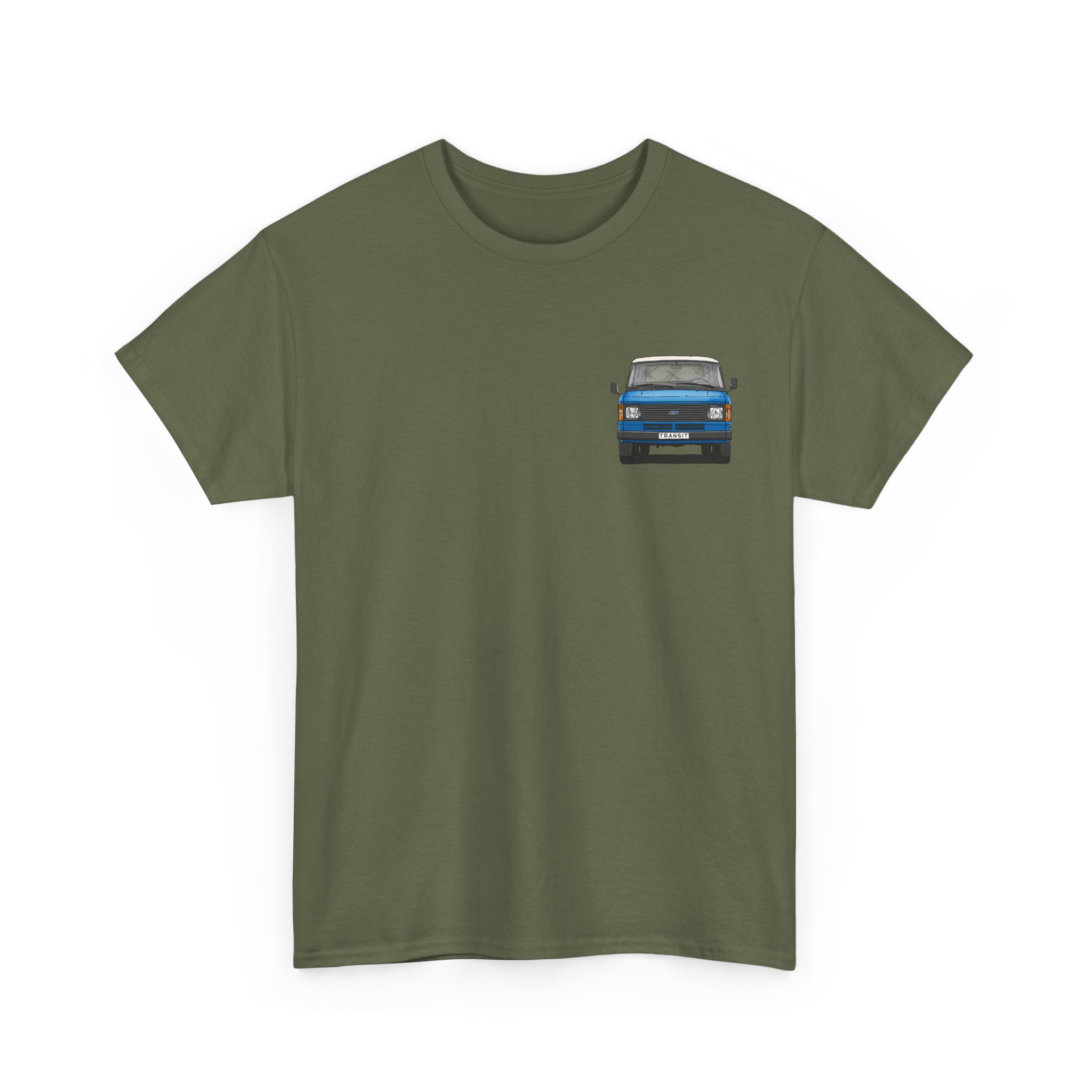 T-Shirt, Ford Transit Mk2, Strichzeichnung klein, Blau, eigenes Kennzeichen möglich – Bild 9
